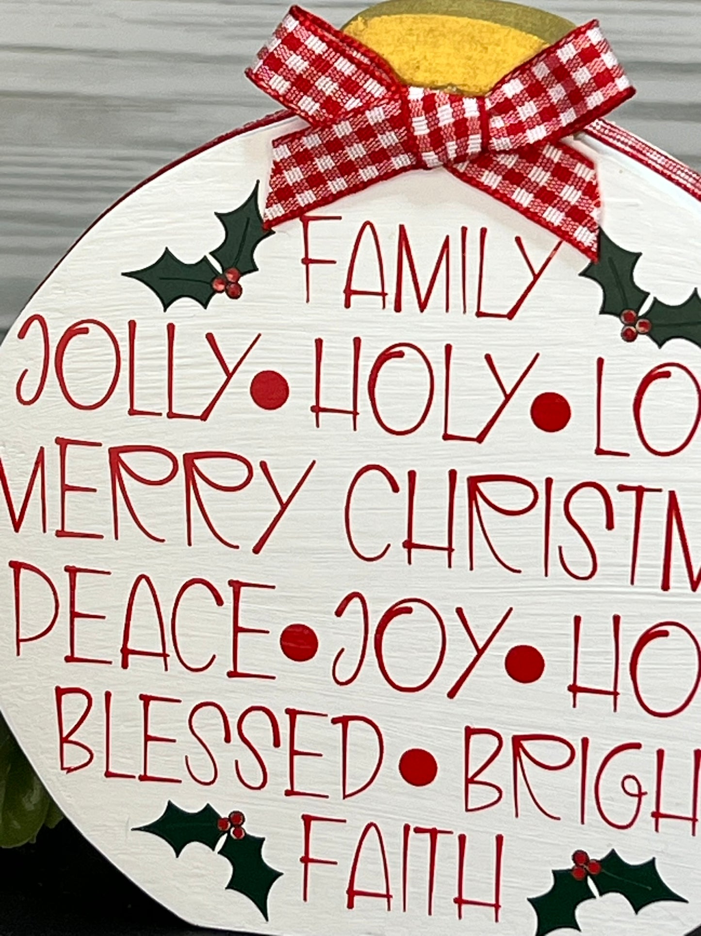 Christmas Word Collage Wooden Ornament