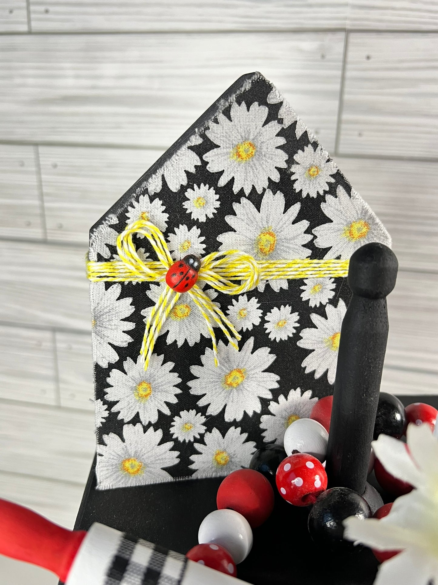 Daisy and Ladybug Home Shape Sign
