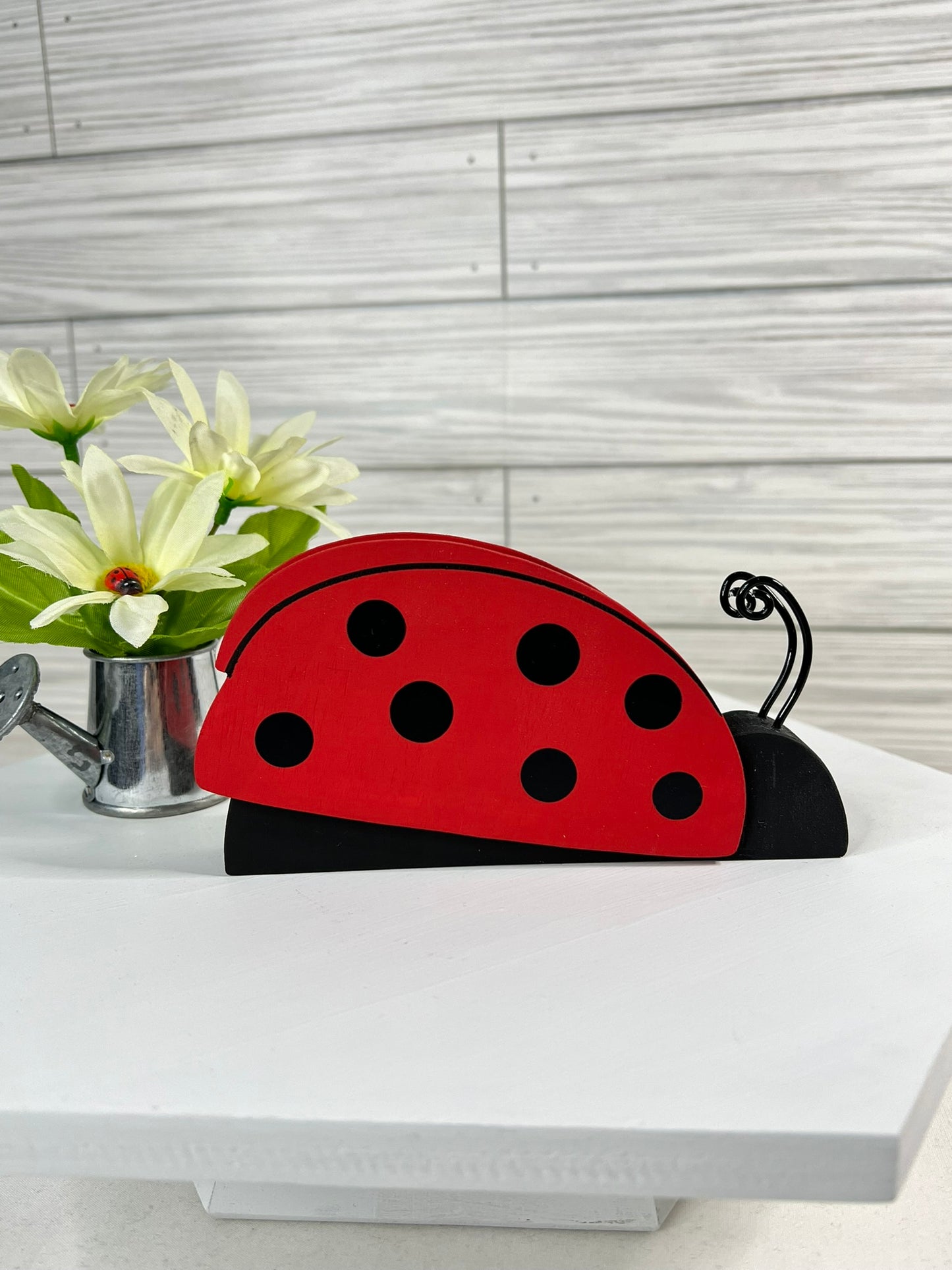 Freestanding Wood Ladybug