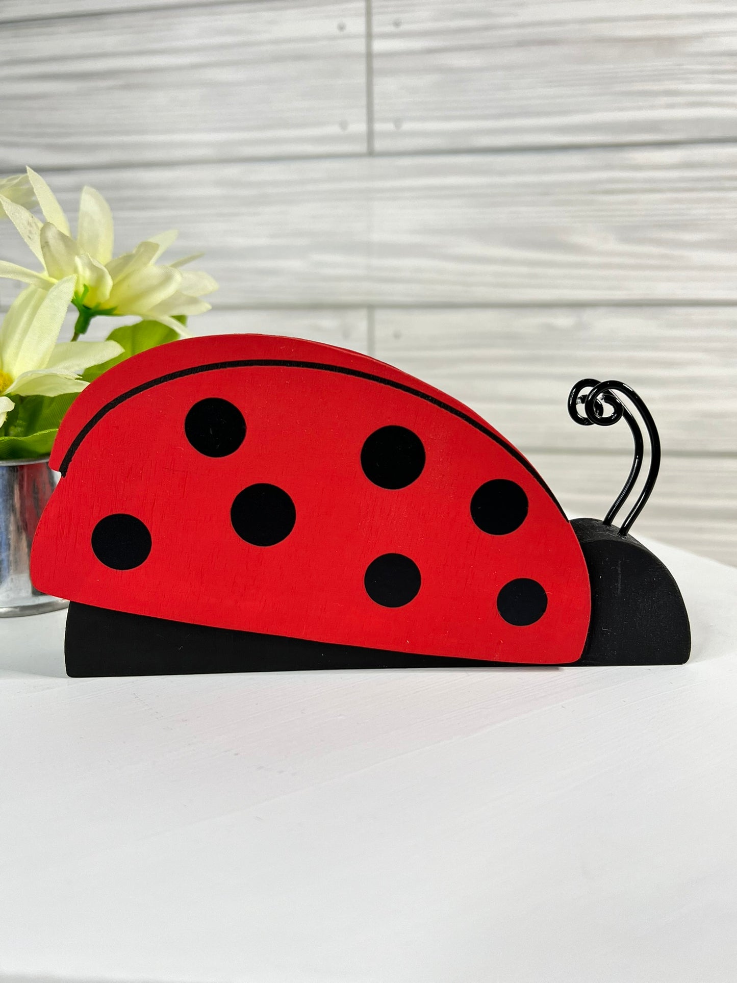 Freestanding Wood Ladybug