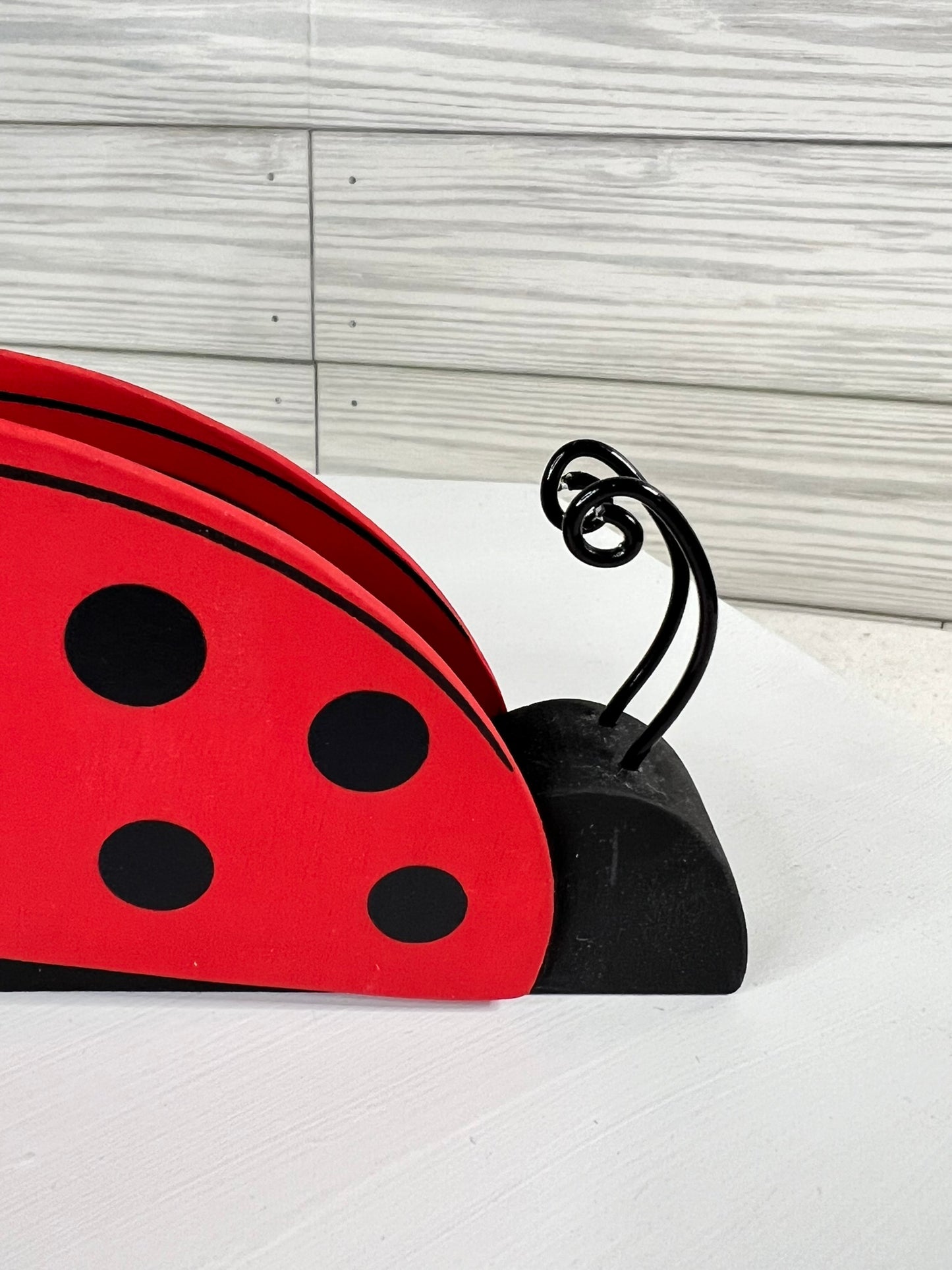 Freestanding Wood Ladybug