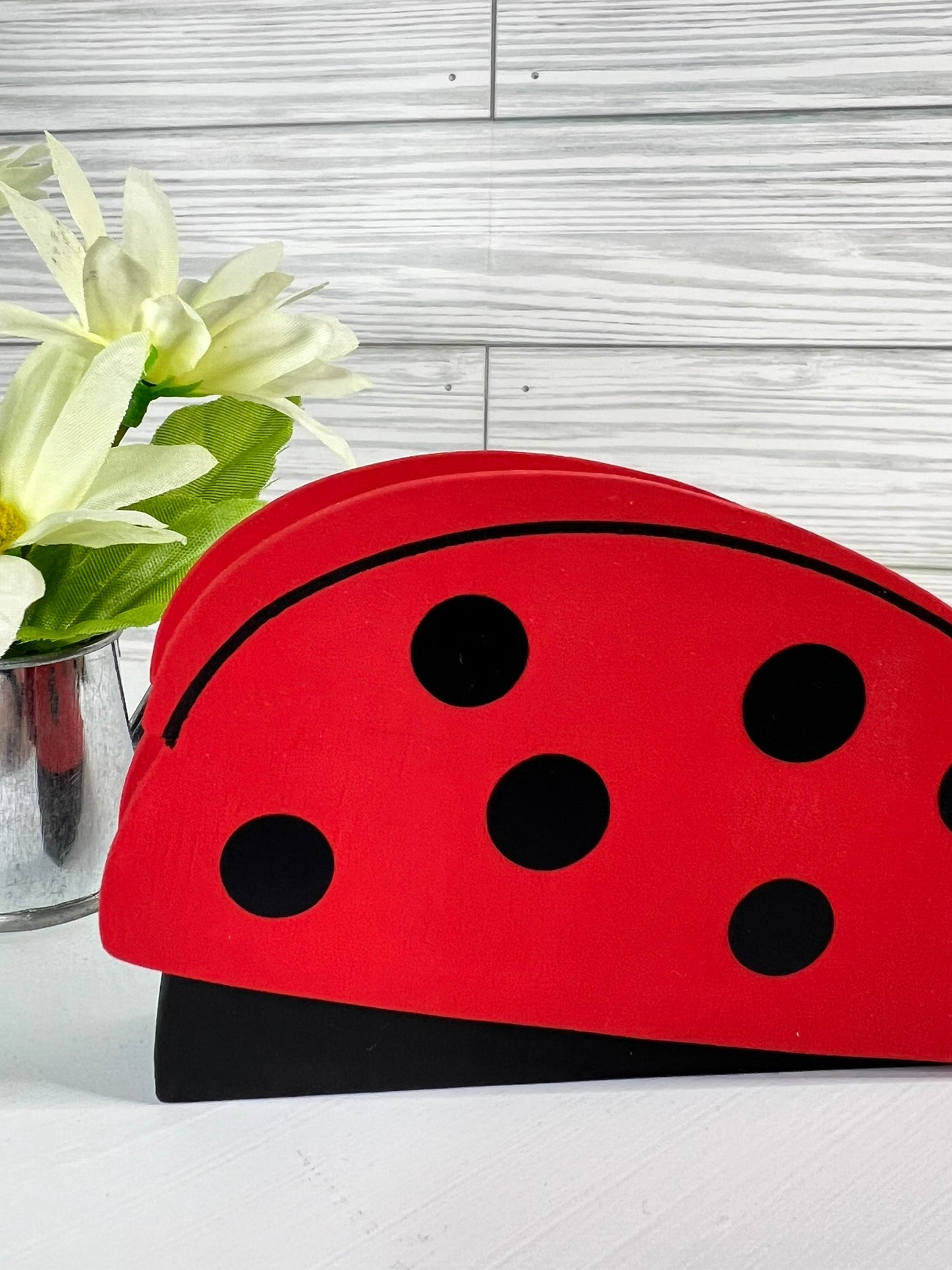 Freestanding Wood Ladybug