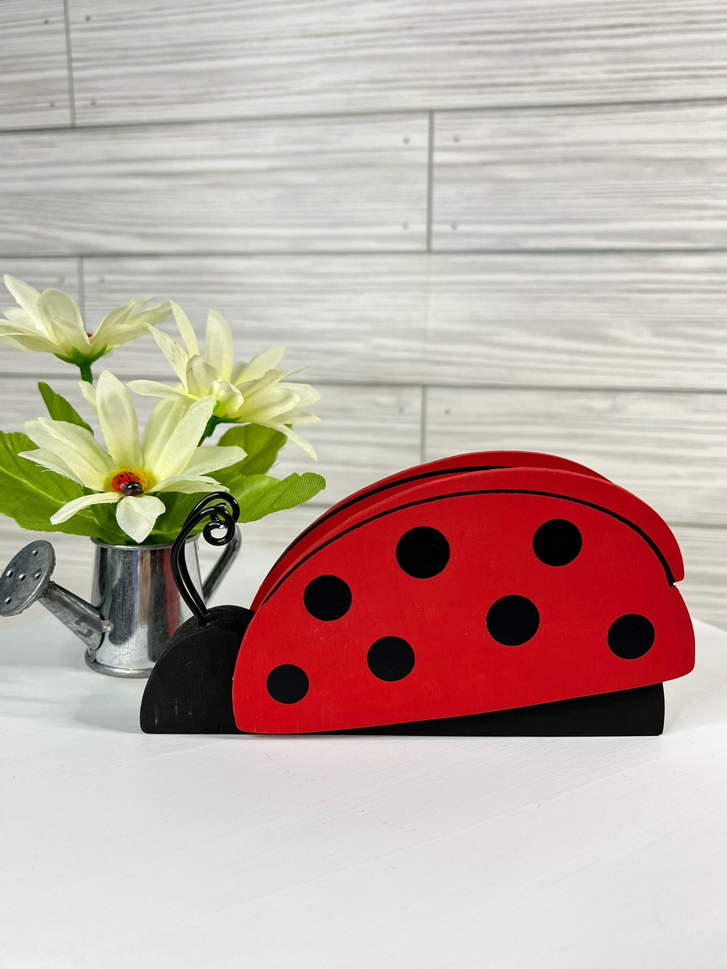 Freestanding Wood Ladybug