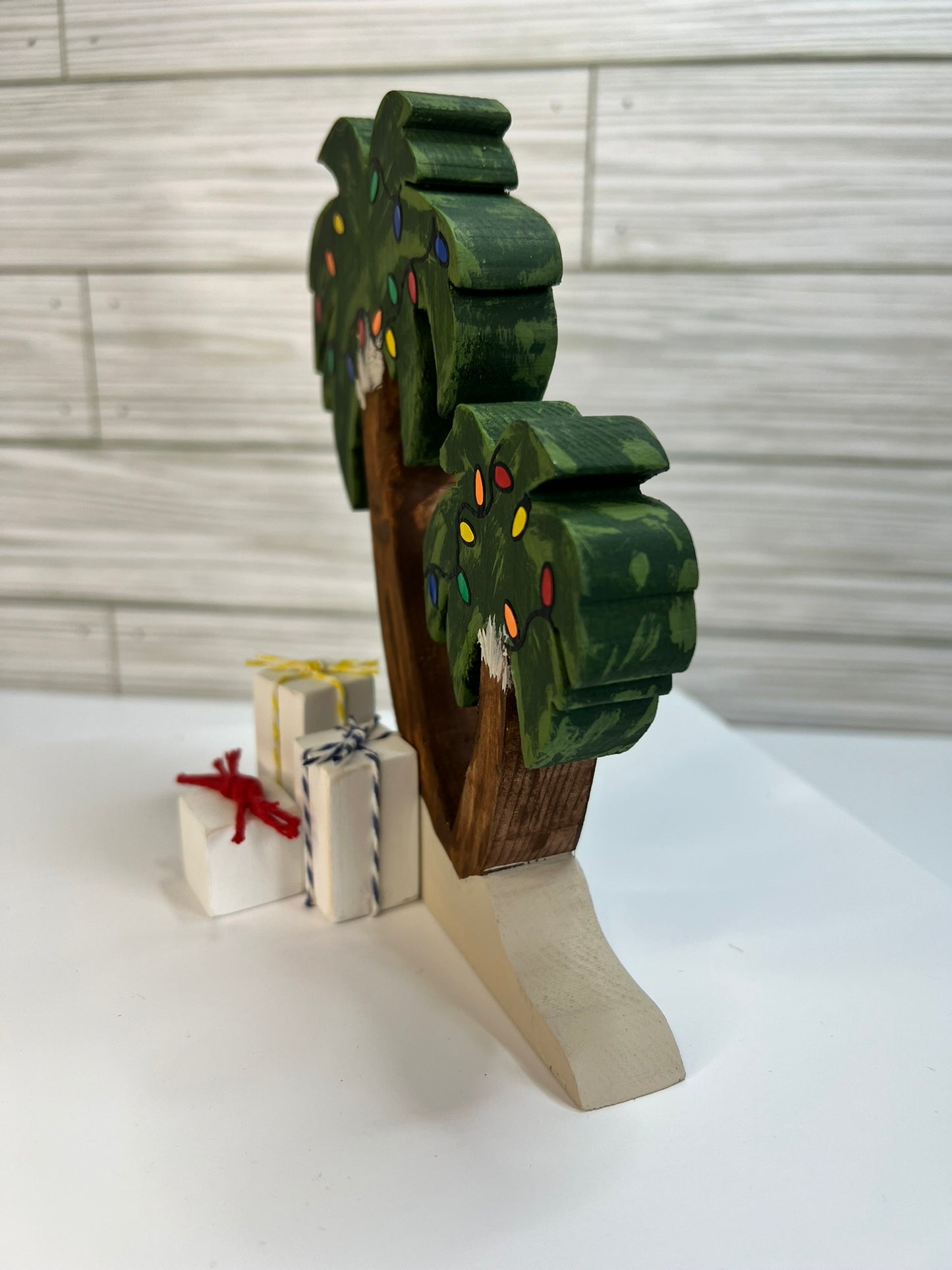 Christmas Wood Palm Trees