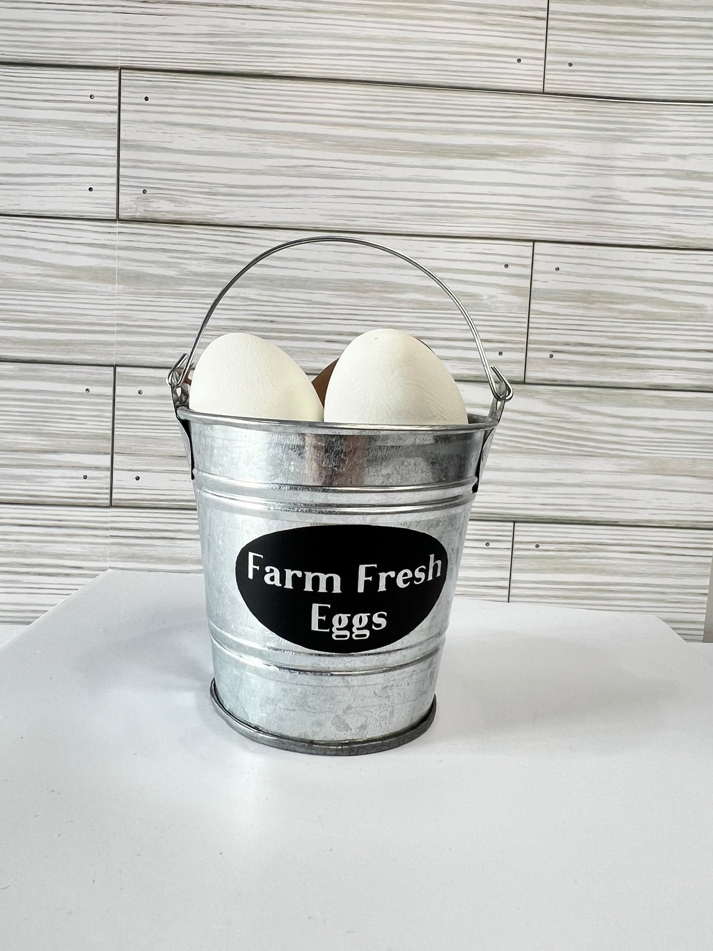 Farm Fresh Eggs Mini Metal Bucket