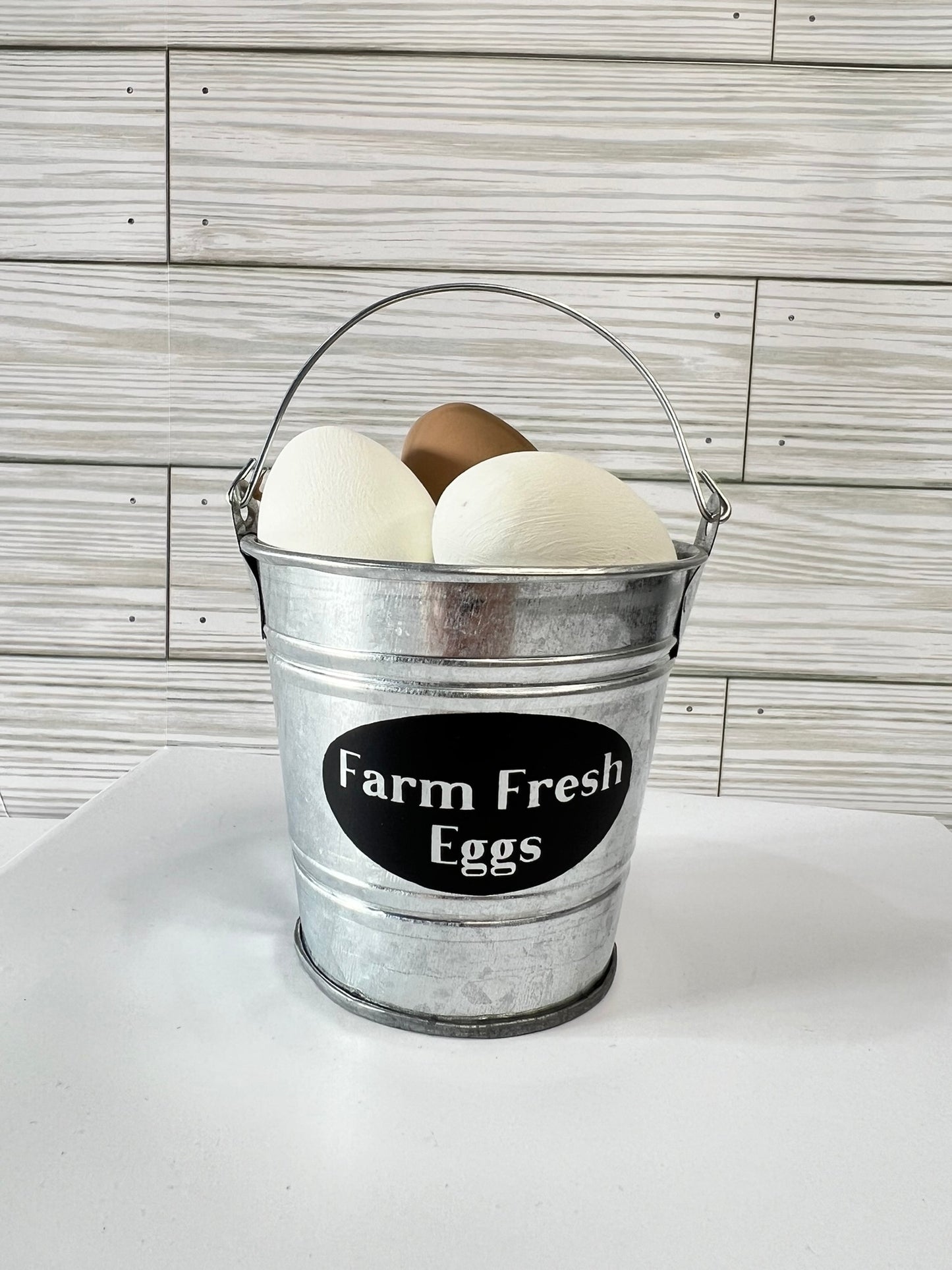 Farm Fresh Eggs Mini Metal Bucket