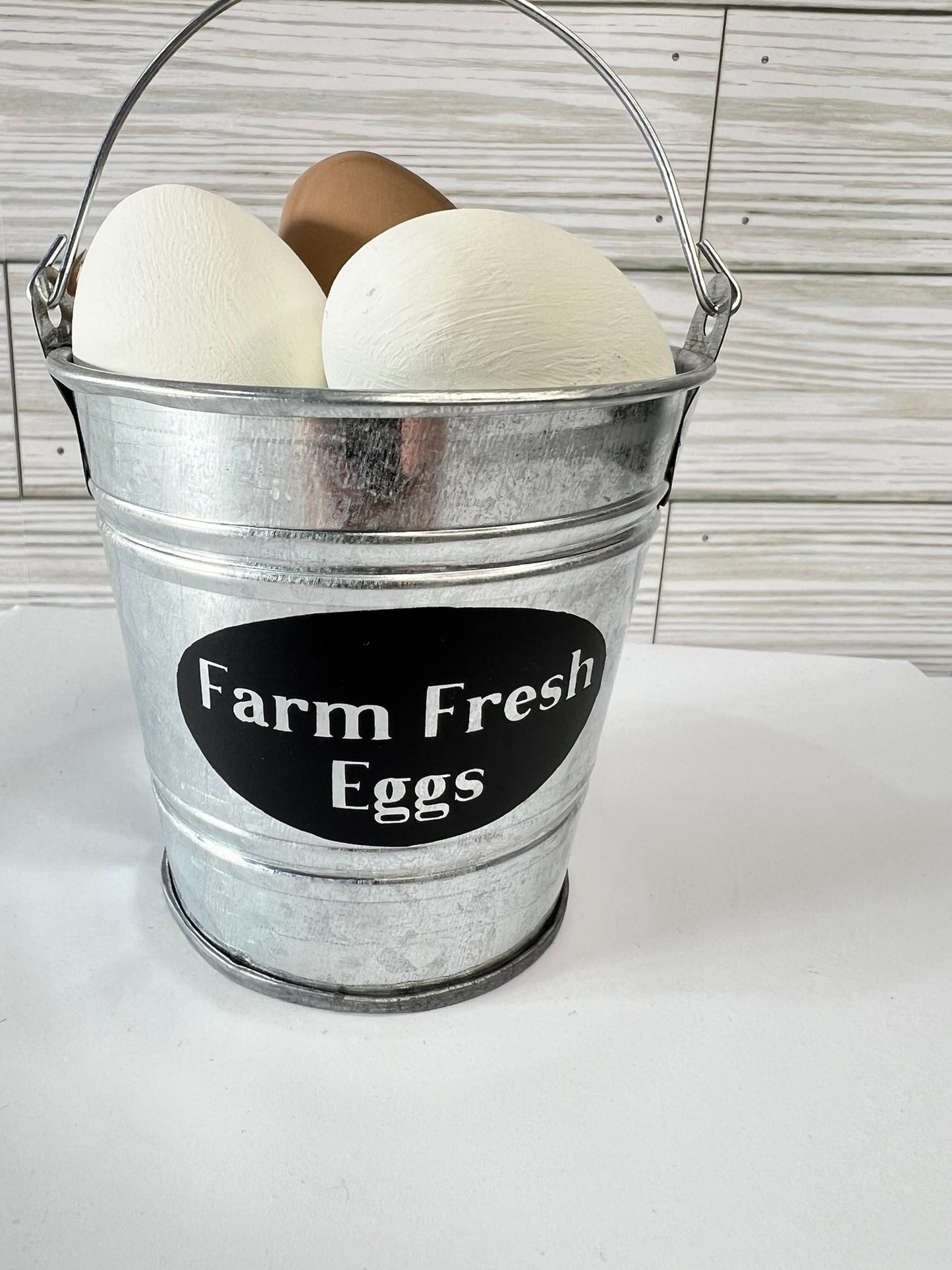 Farm Fresh Eggs Mini Metal Bucket