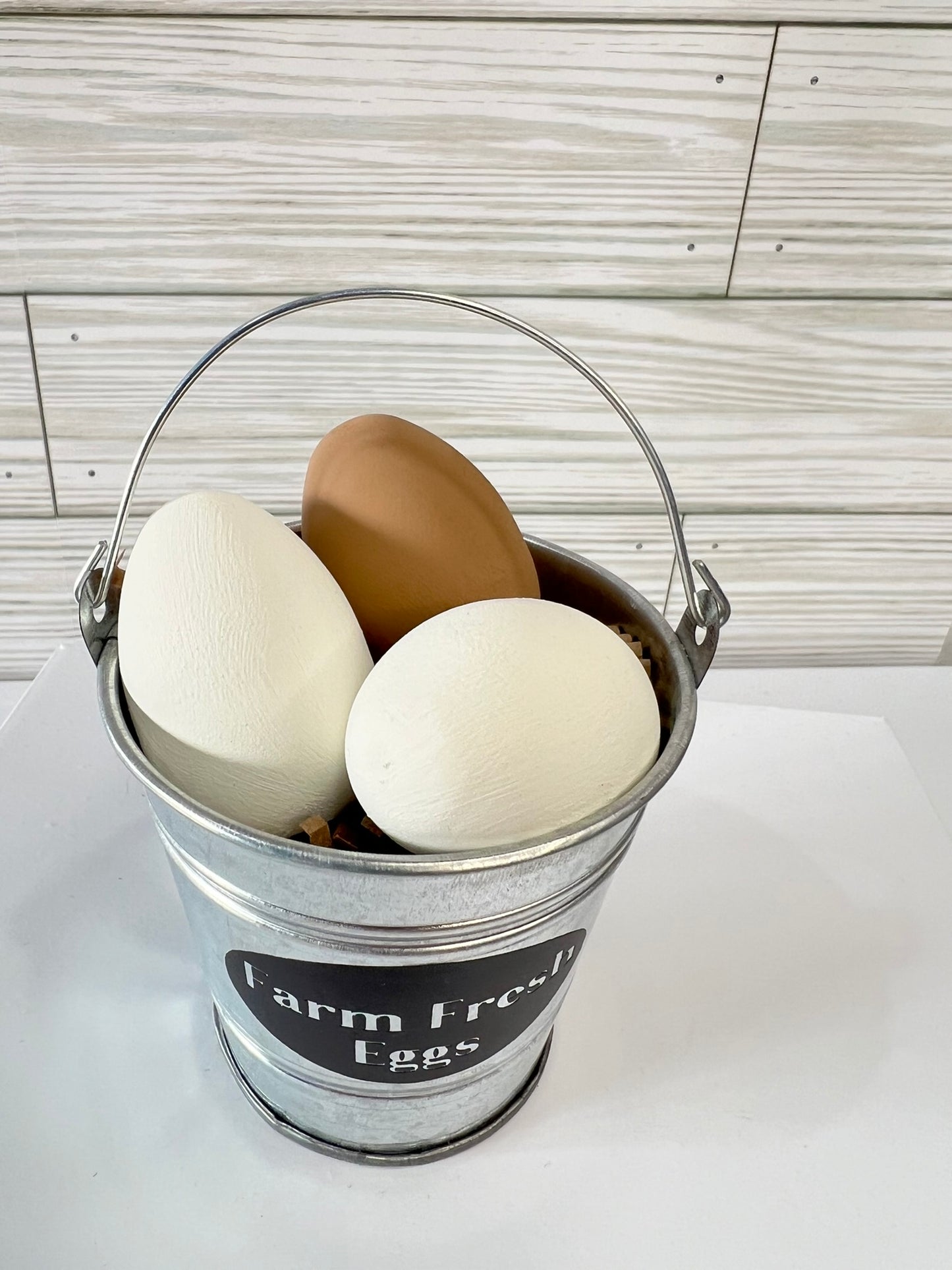 Farm Fresh Eggs Mini Metal Bucket