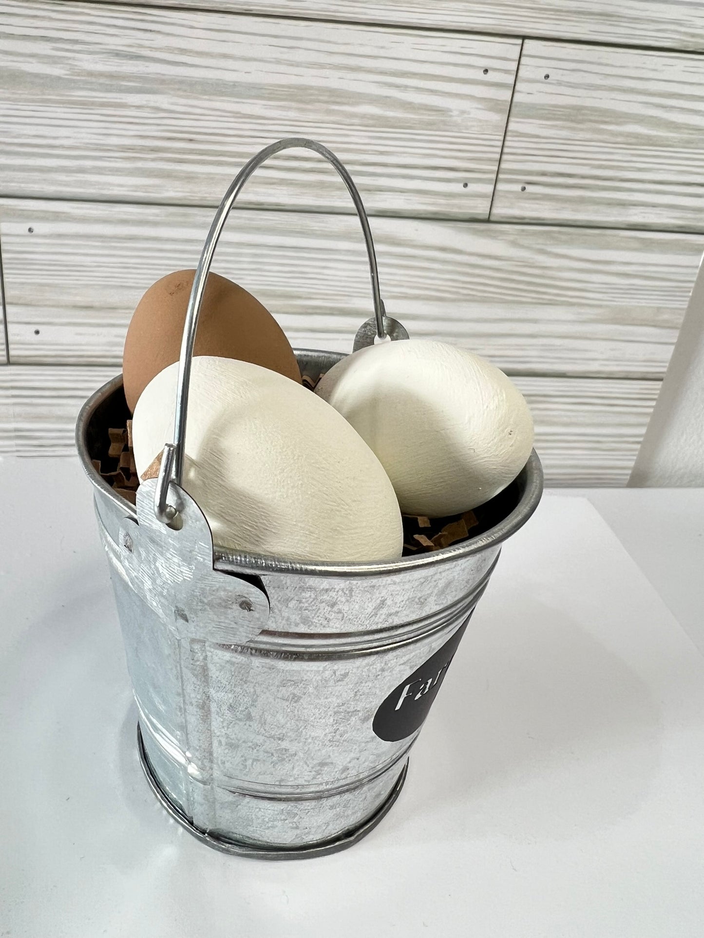 Farm Fresh Eggs Mini Metal Bucket