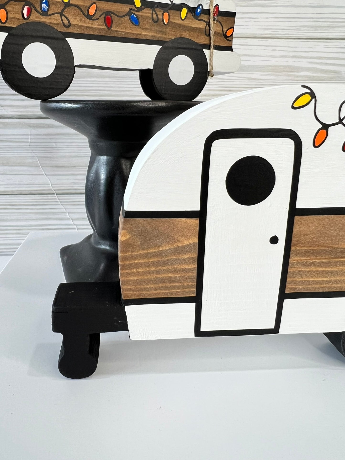 Christmas Farm Truck with Vintage Camper