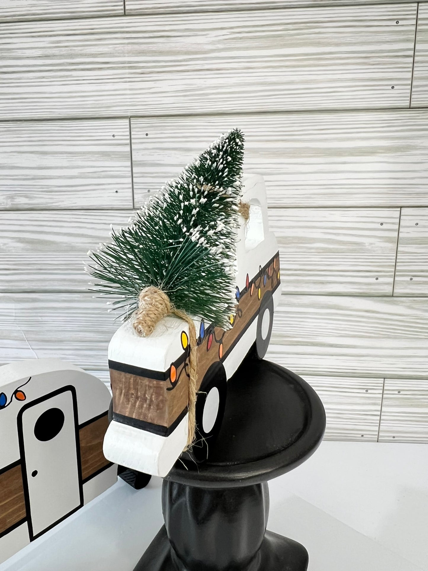 Christmas Farm Truck with Vintage Camper