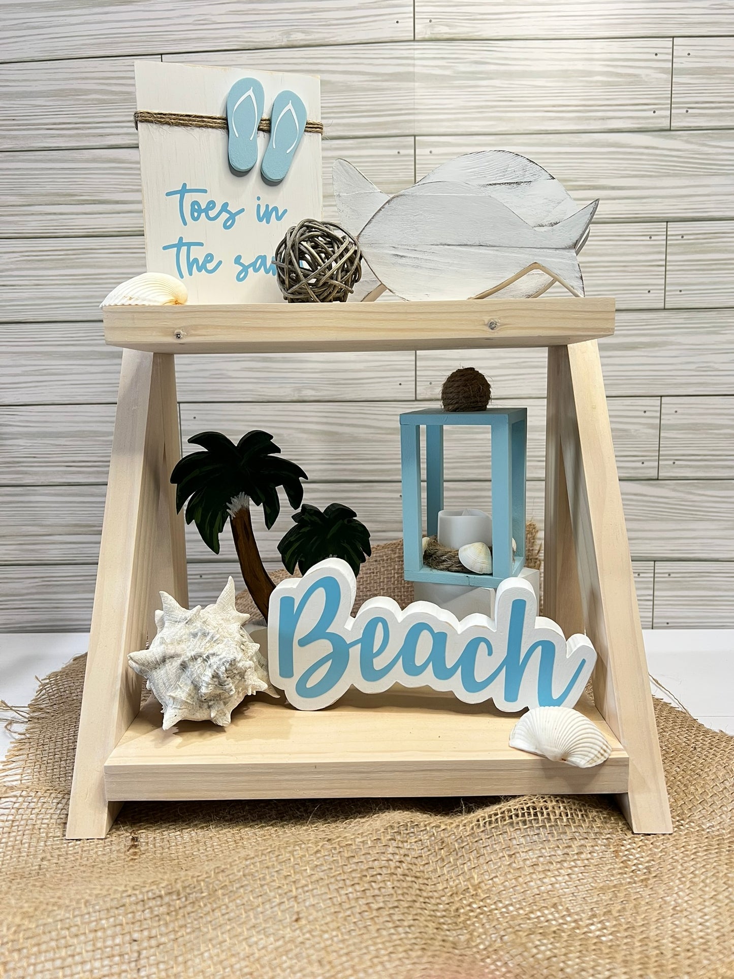 Seashell Mini Tea Light Lantern for Tiered Trays