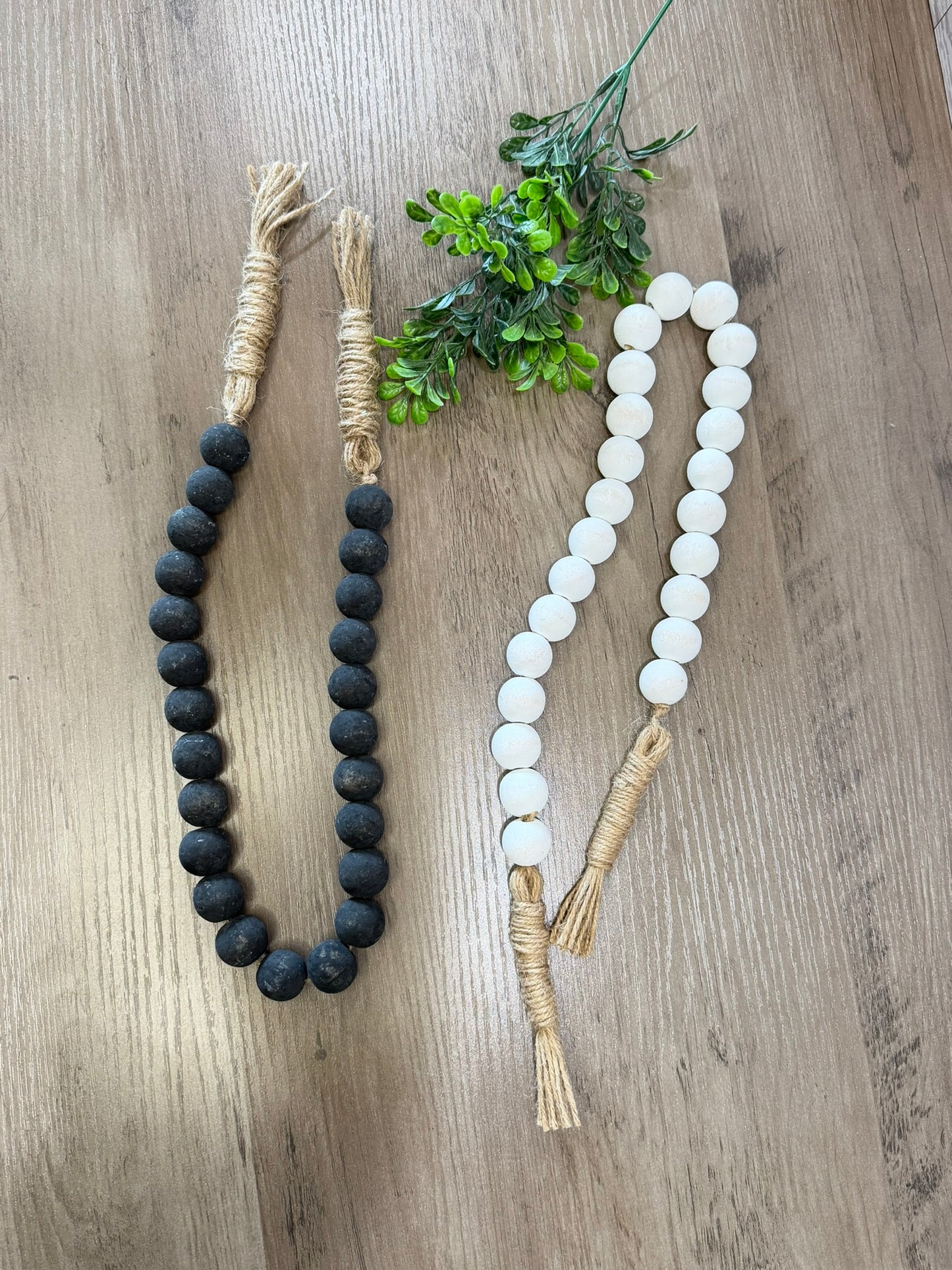 Farmhouse Style Rustic Wood Beads in Black or White