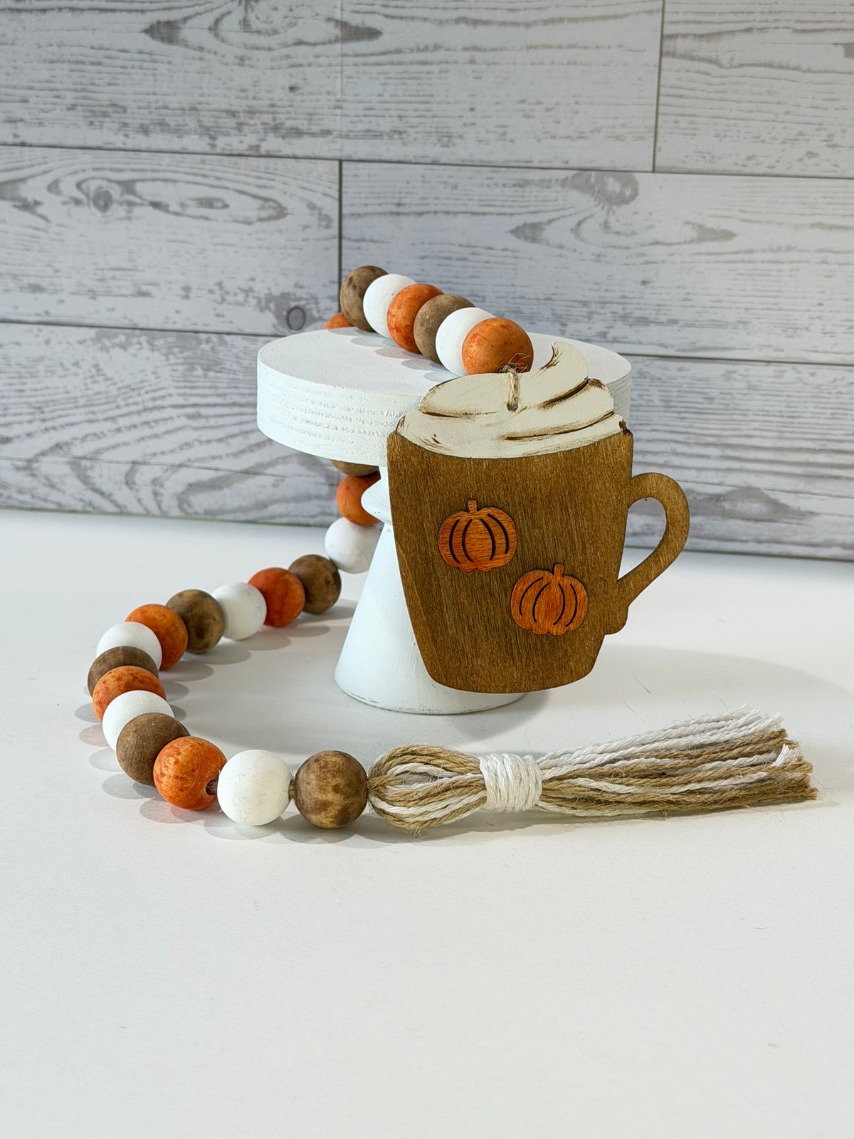 Rustic Pumpkin Spice Mug Beaded Garland