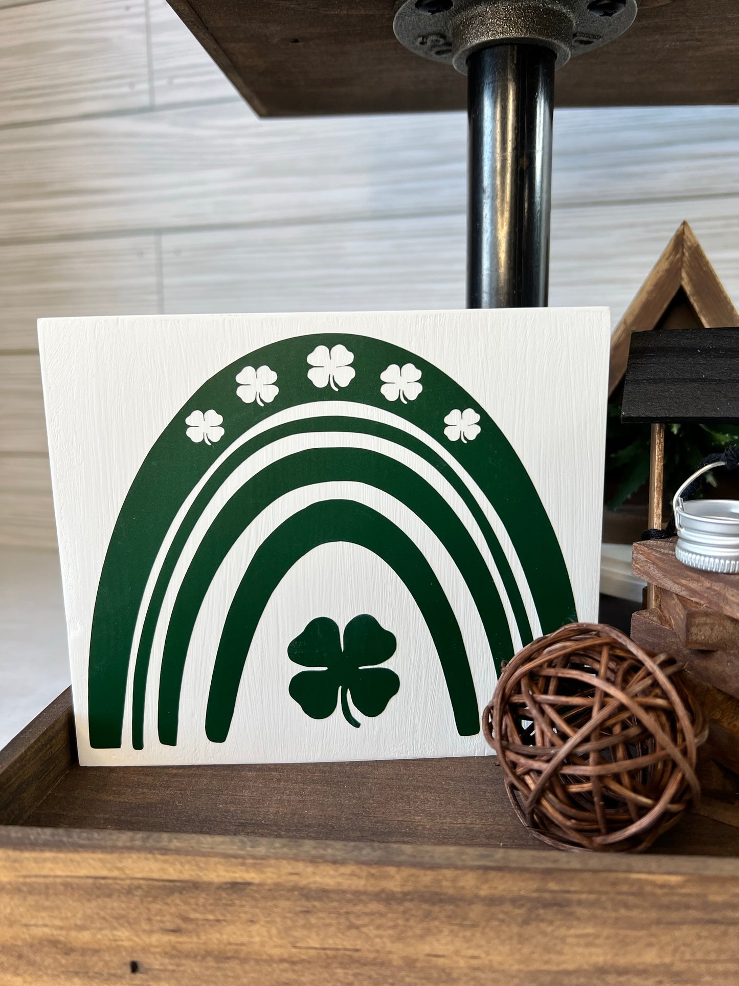 Boho Shamrock Rainbow Sign