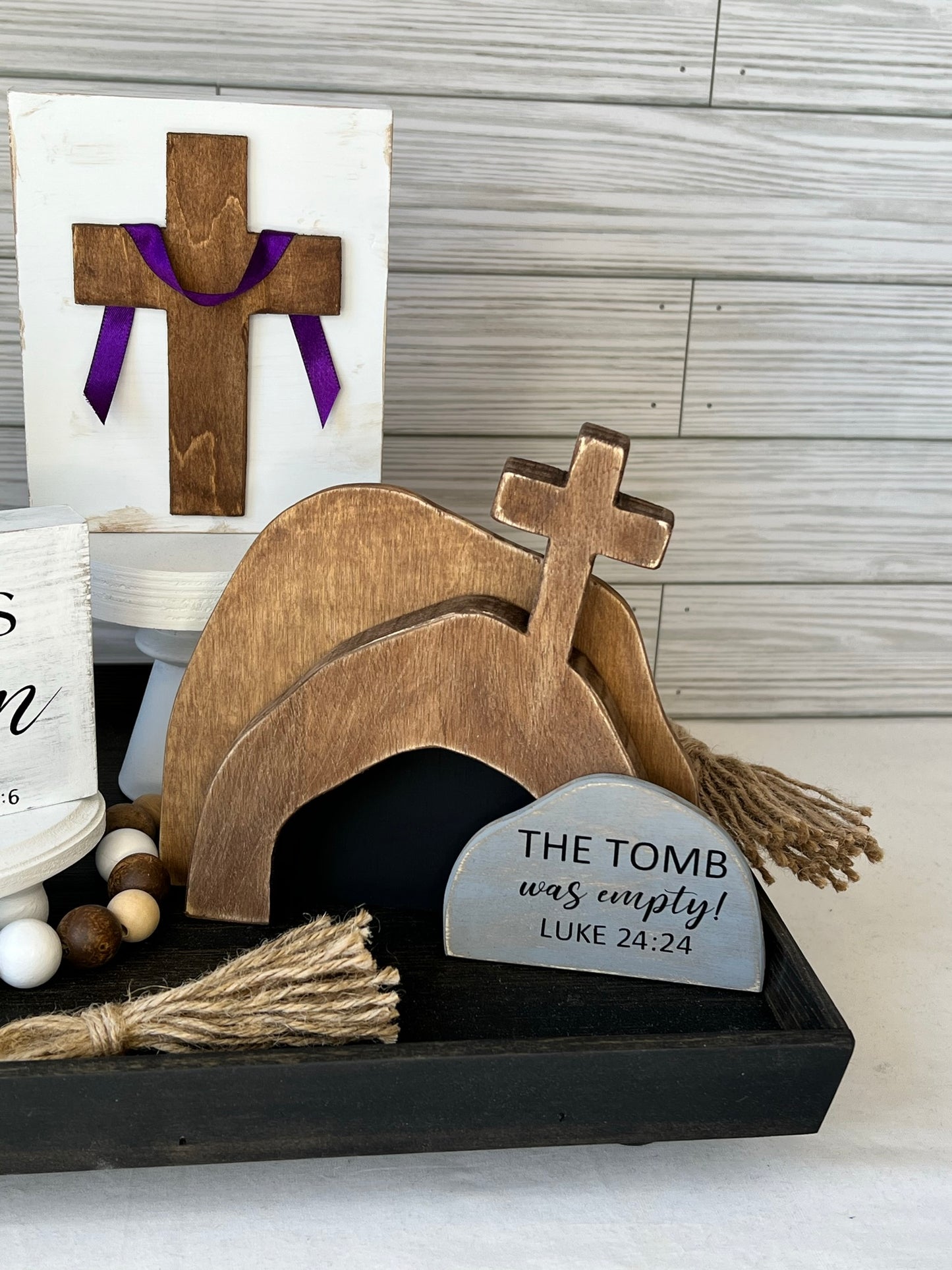 Easter Cross with Purple Sash