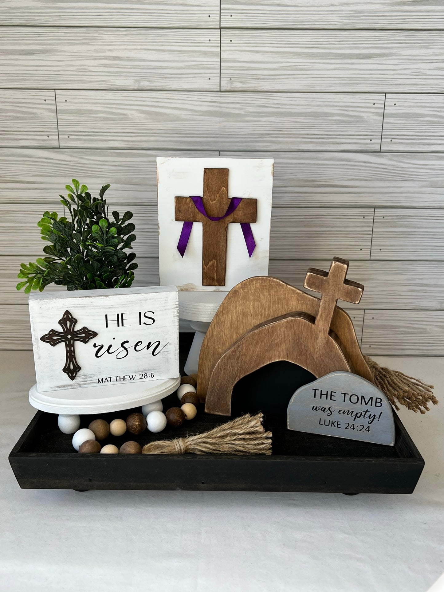 Easter Cross with Purple Sash