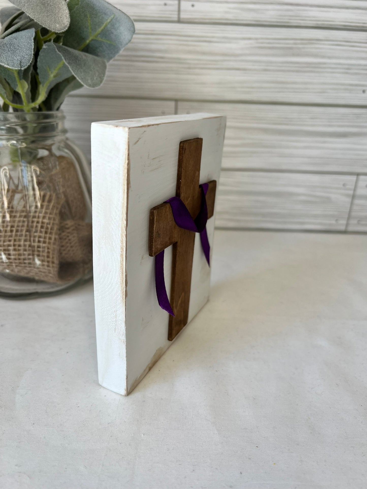 Easter Cross with Purple Sash