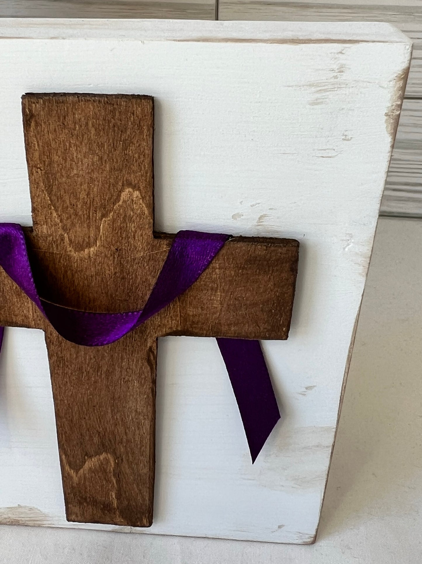 Easter Cross with Purple Sash