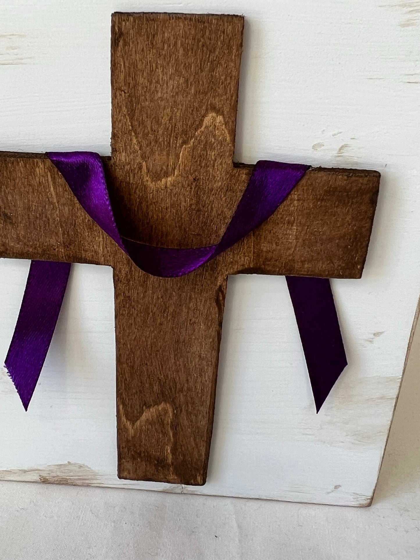 Easter Cross with Purple Sash
