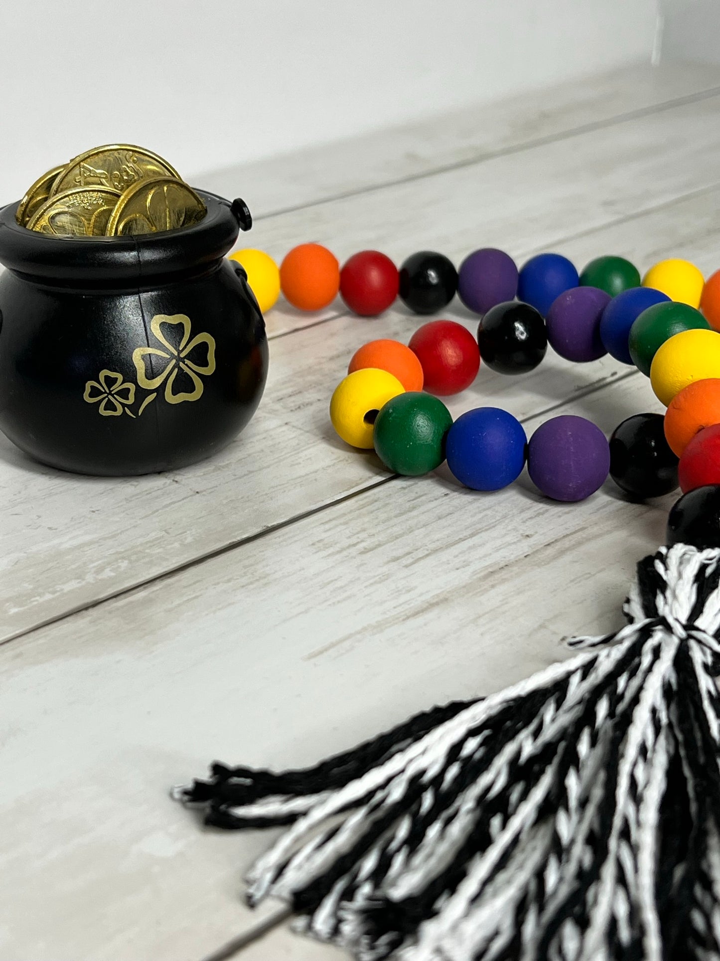 Rainbow Beaded Garland with Pot of Gold