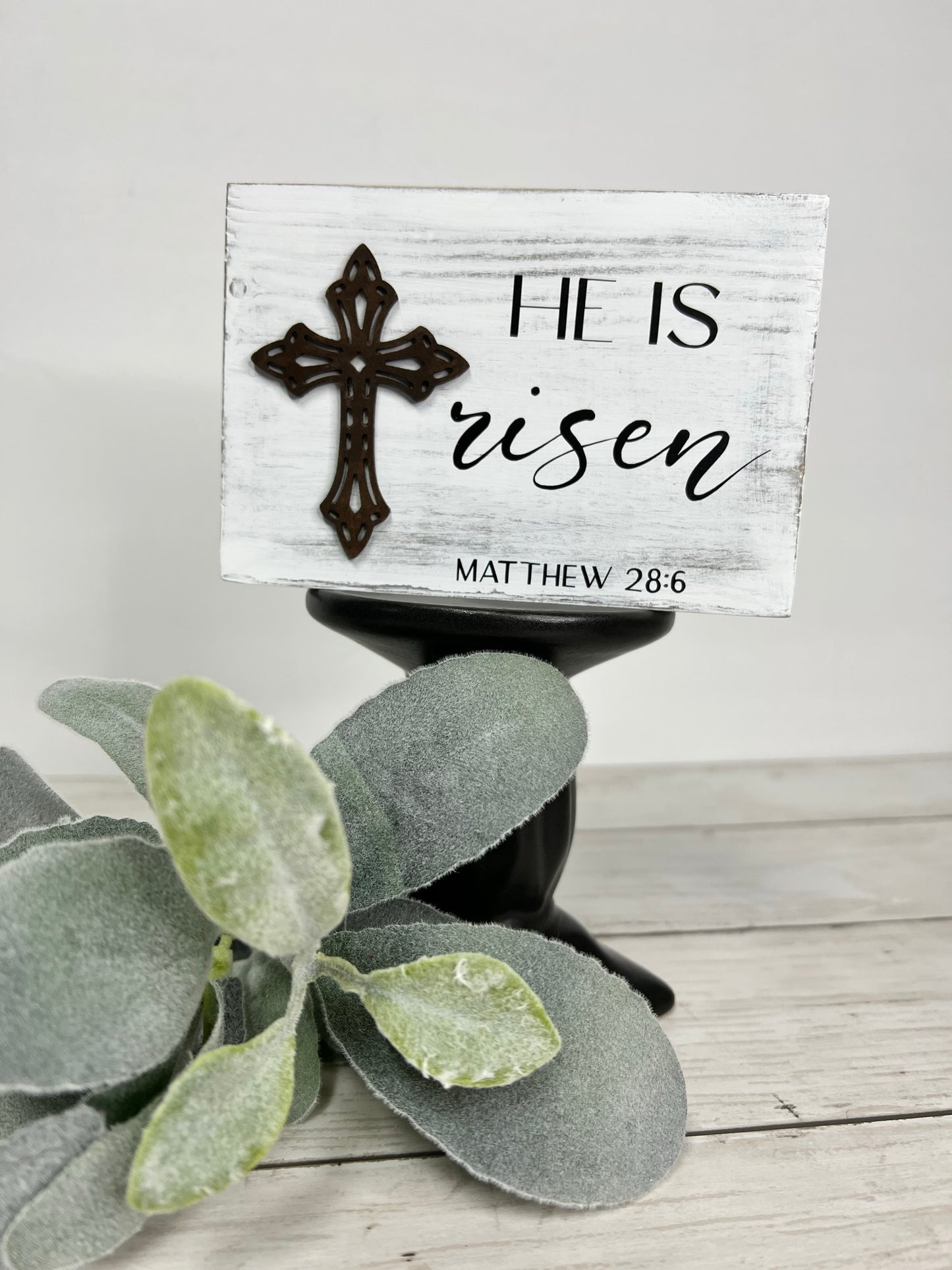 He Is Risen Cross Sign