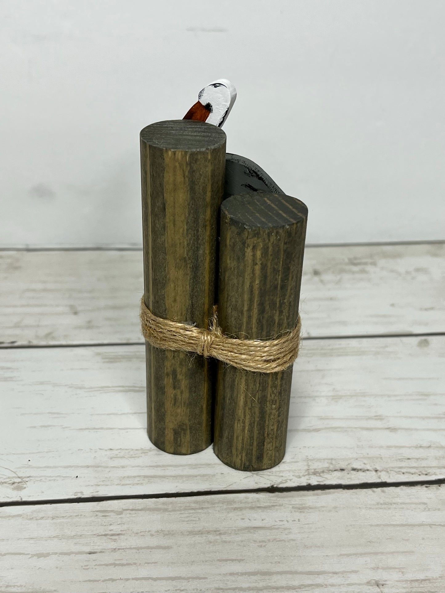 Mini Beach Pilings with Pelican
