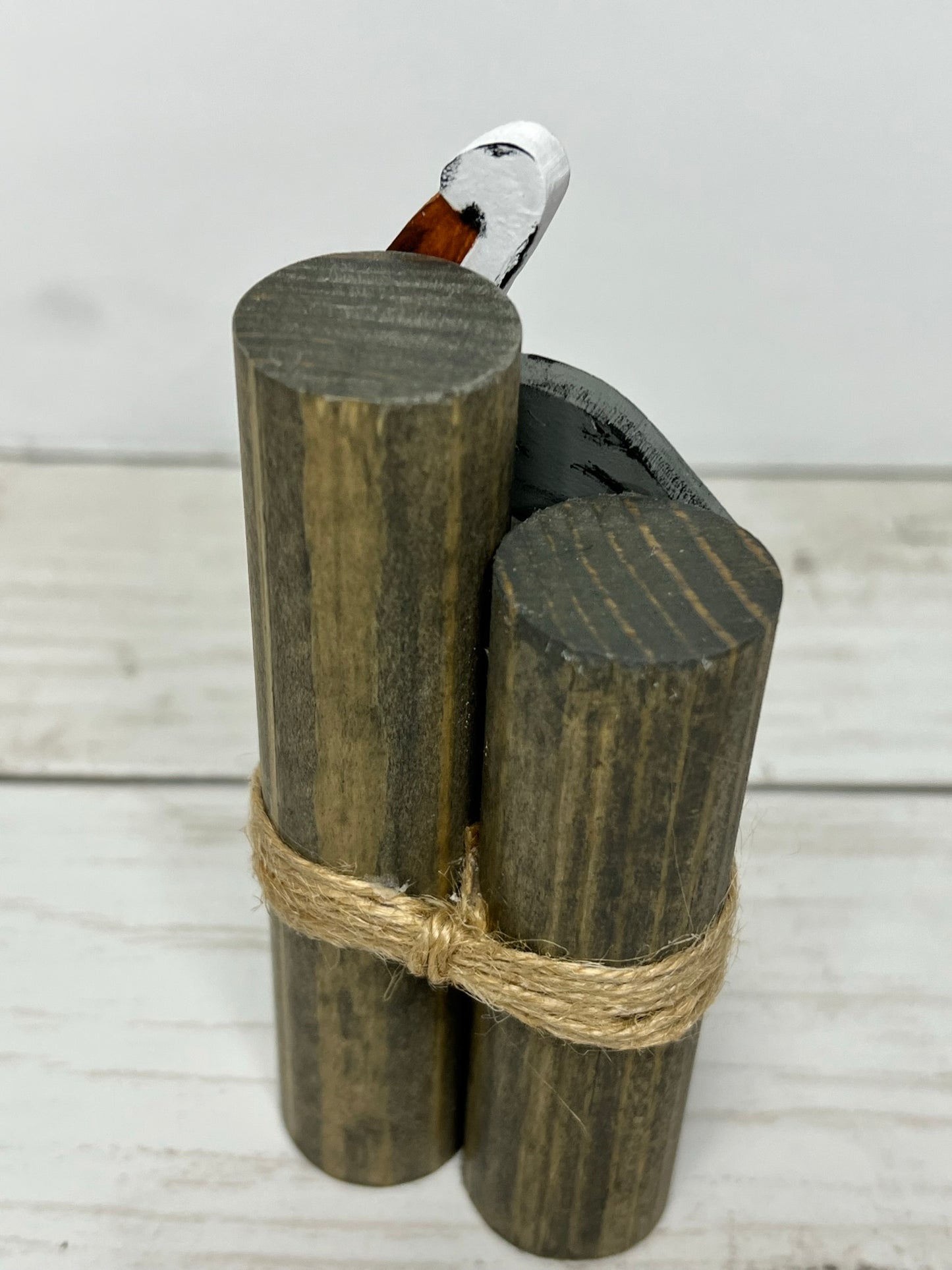 Mini Beach Pilings with Pelican