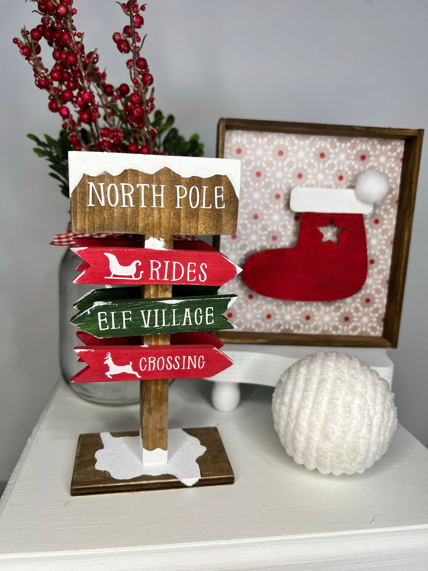 North Pole Crossing Post Sign