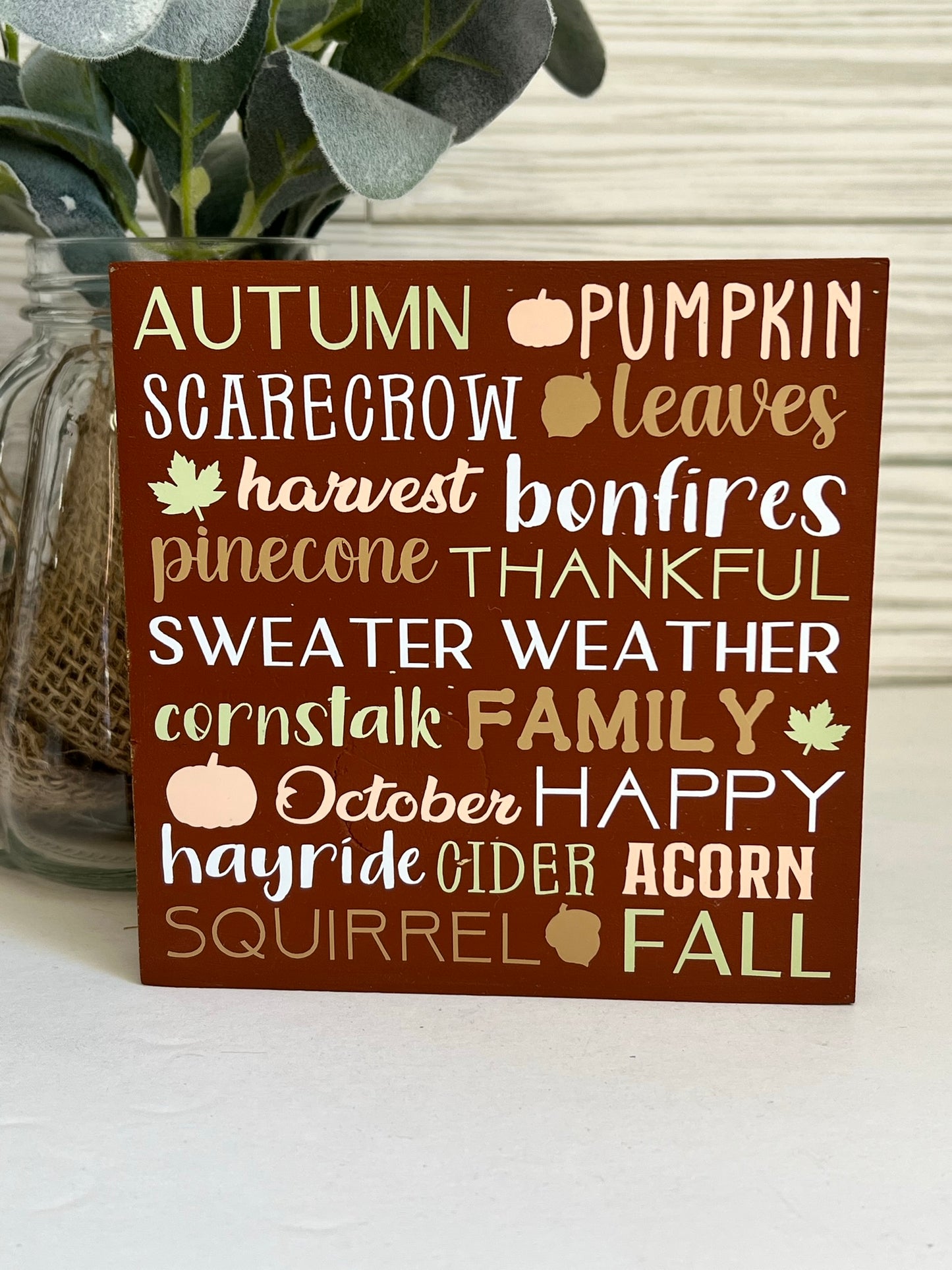 Fall Word Collage Sign