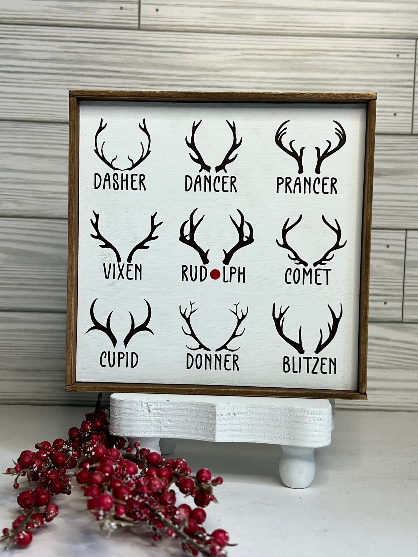Santa's Reindeer Names Sign