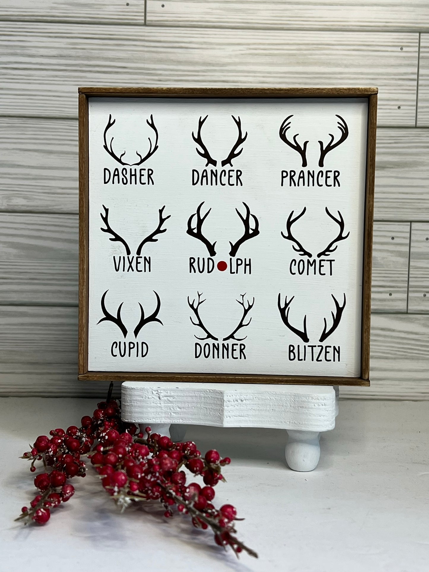 Santa's Reindeer Names Sign