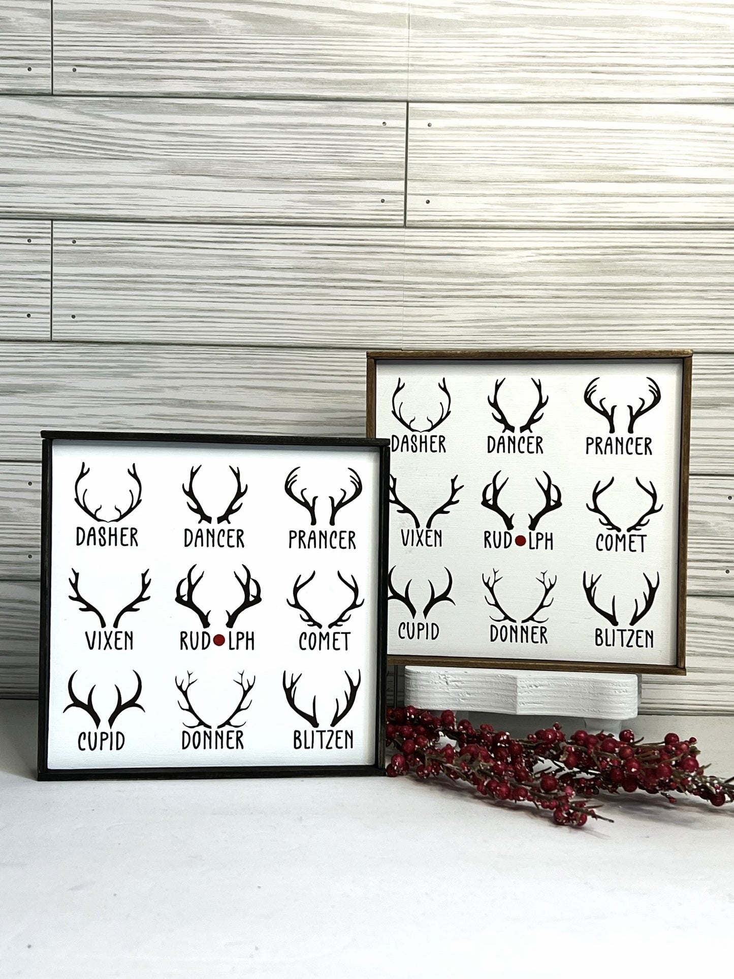 Santa's Reindeer Names Sign