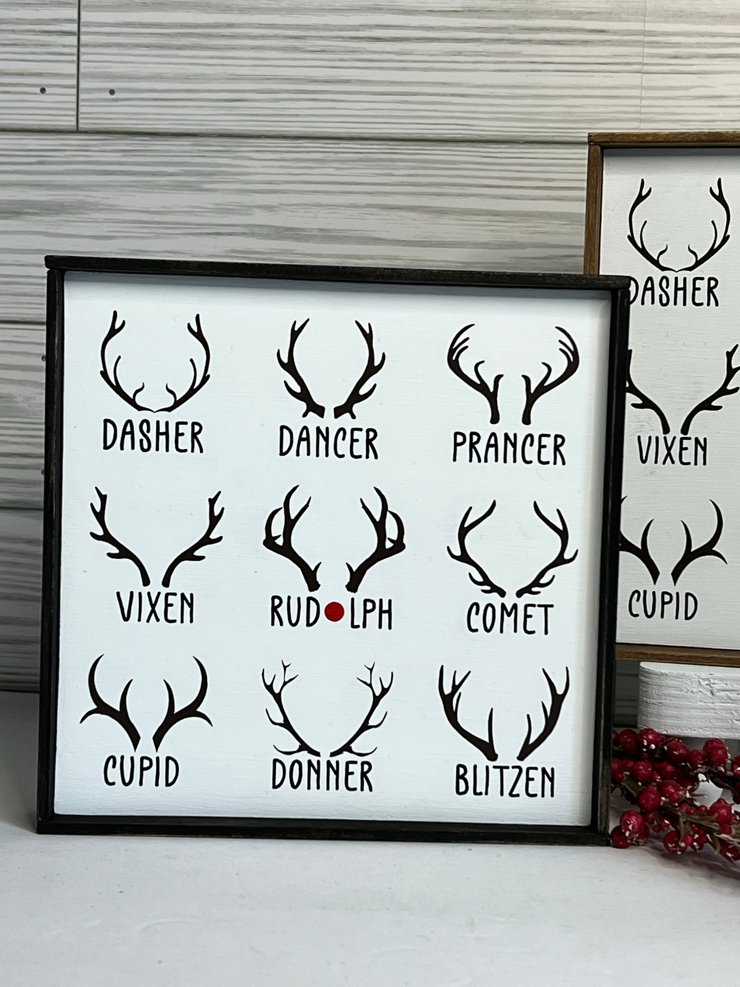 Santa's Reindeer Names Sign