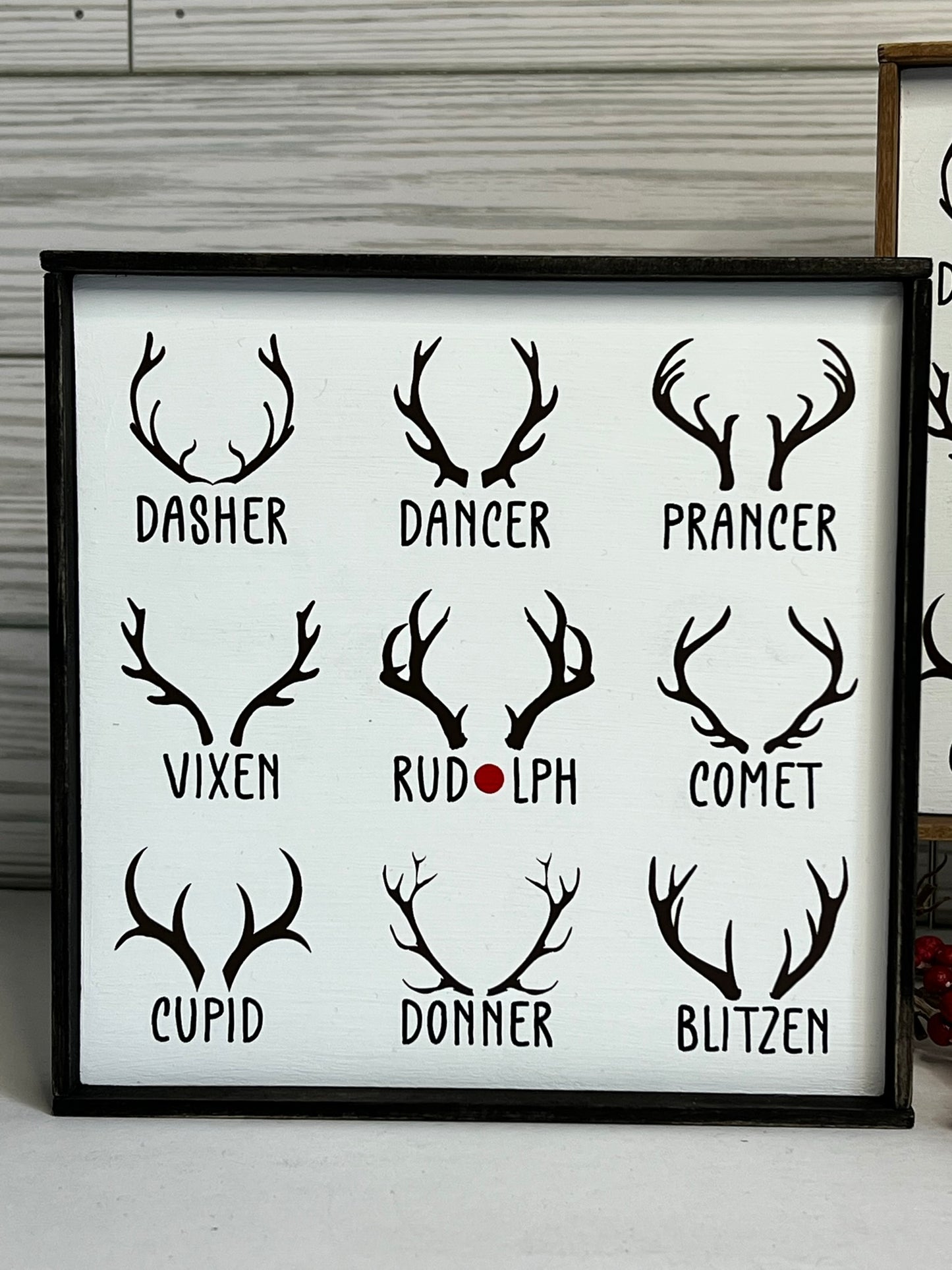 Santa's Reindeer Names Sign