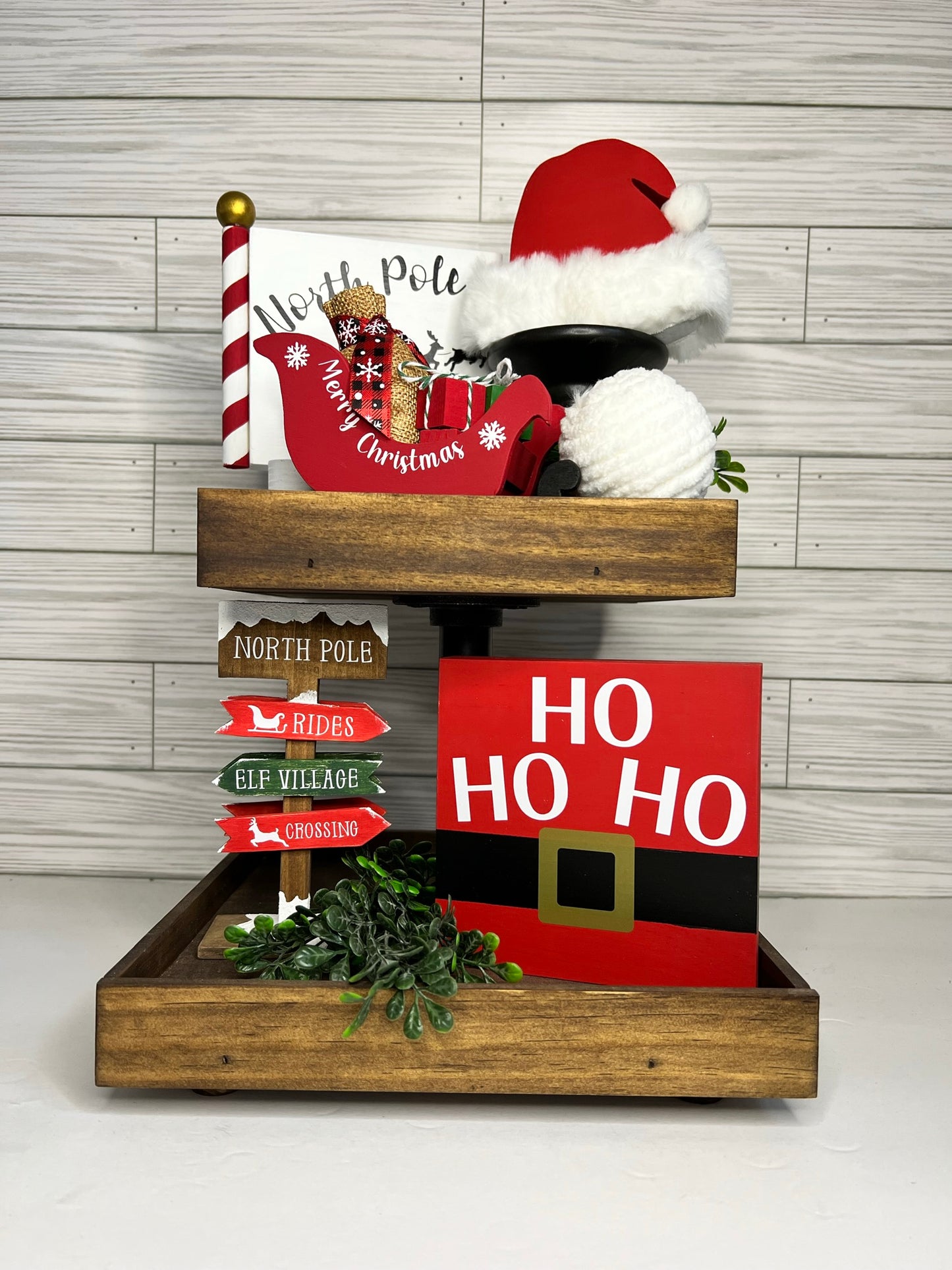 Freestanding Wood Santa Hat