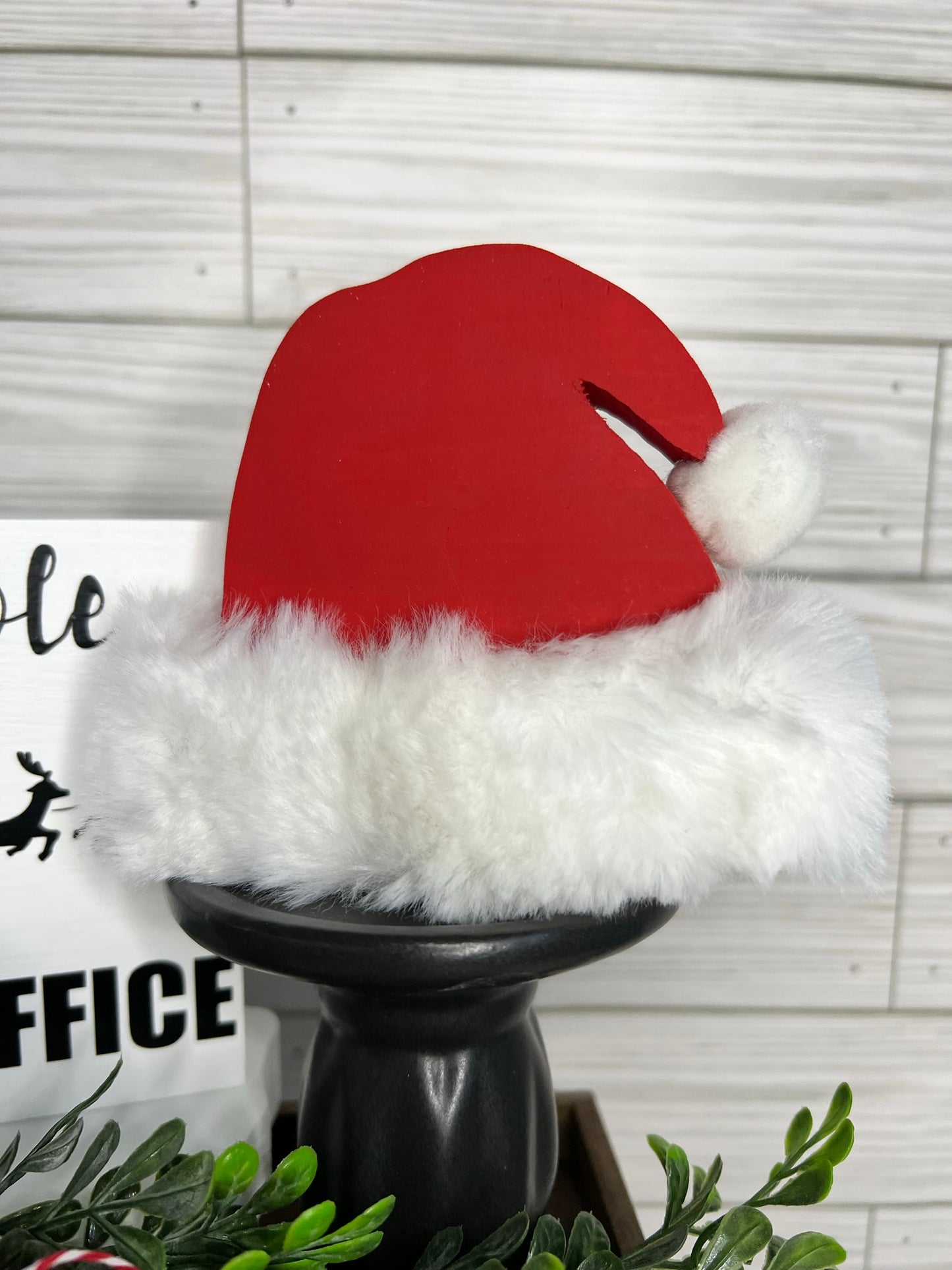 Freestanding Wood Santa Hat