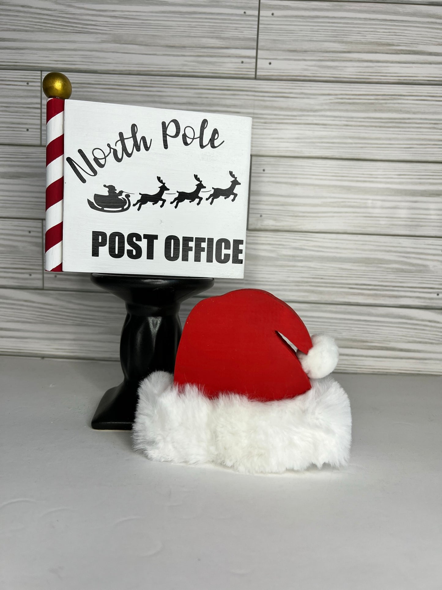 Freestanding Wood Santa Hat