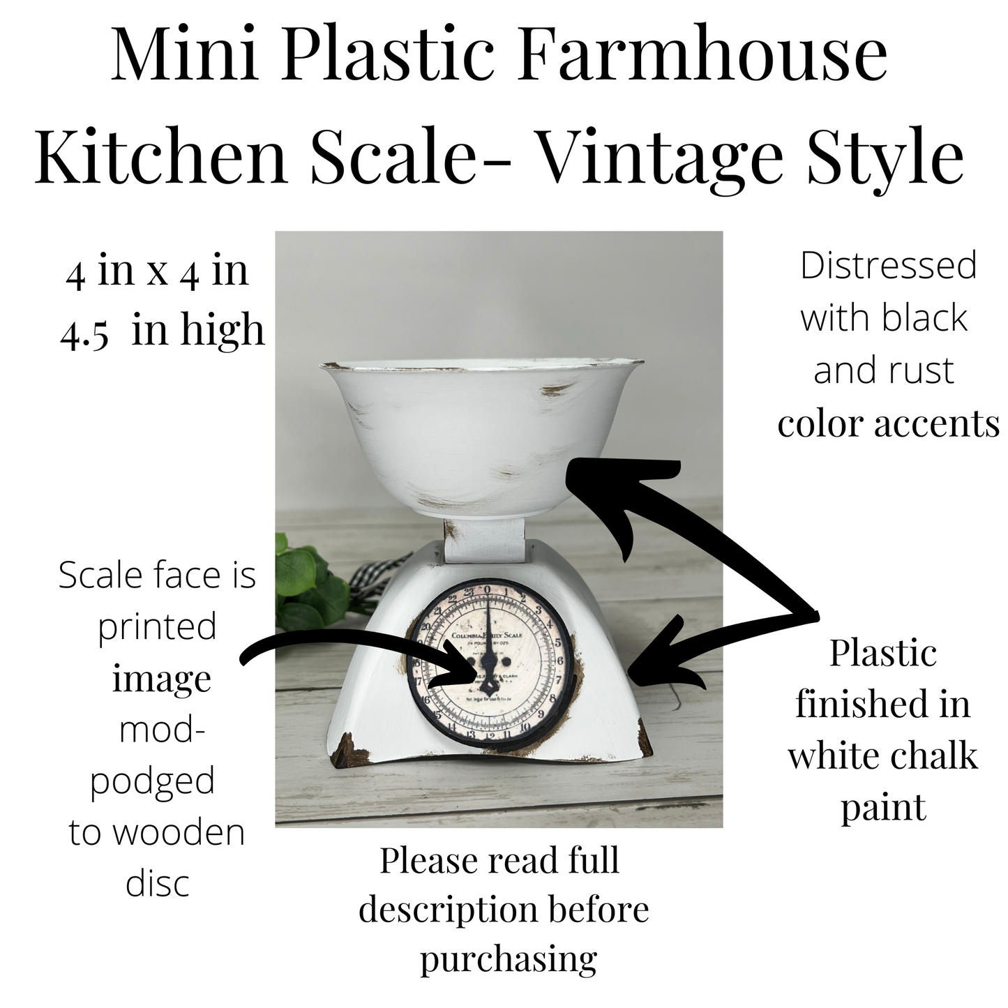 Tier Tray Kitchen Scale (Vintage Style- Plastic)