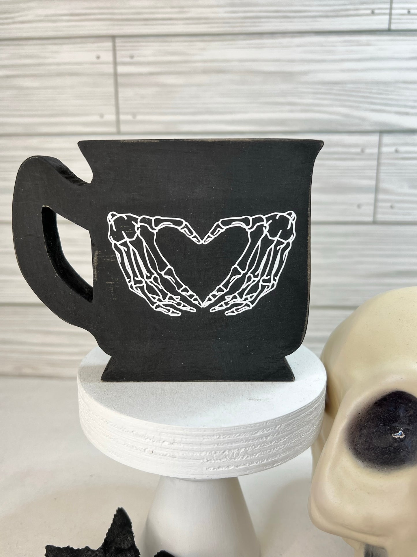 Skeleton Hands Wood Coffee Mug