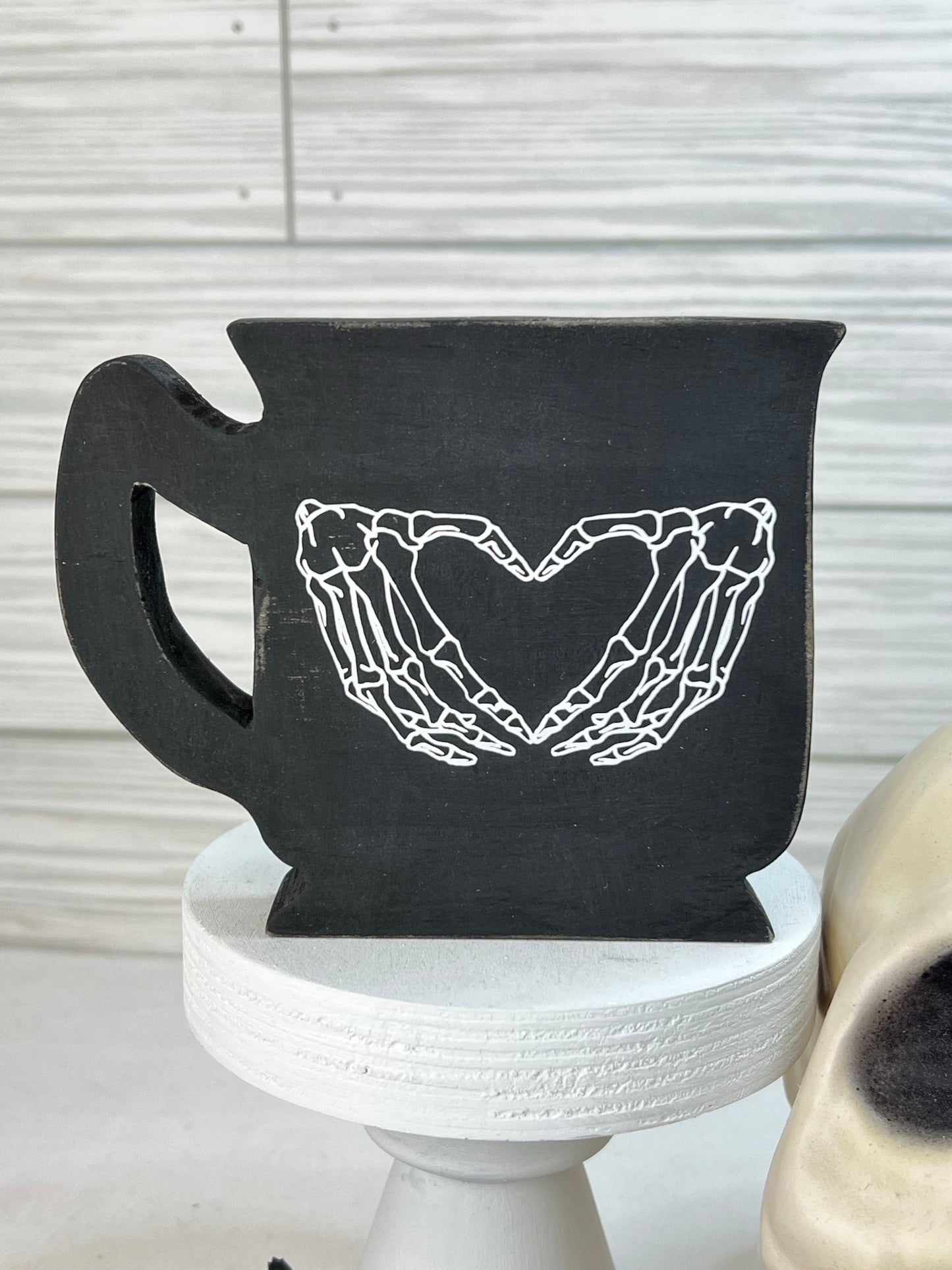 Skeleton Hands Wood Coffee Mug