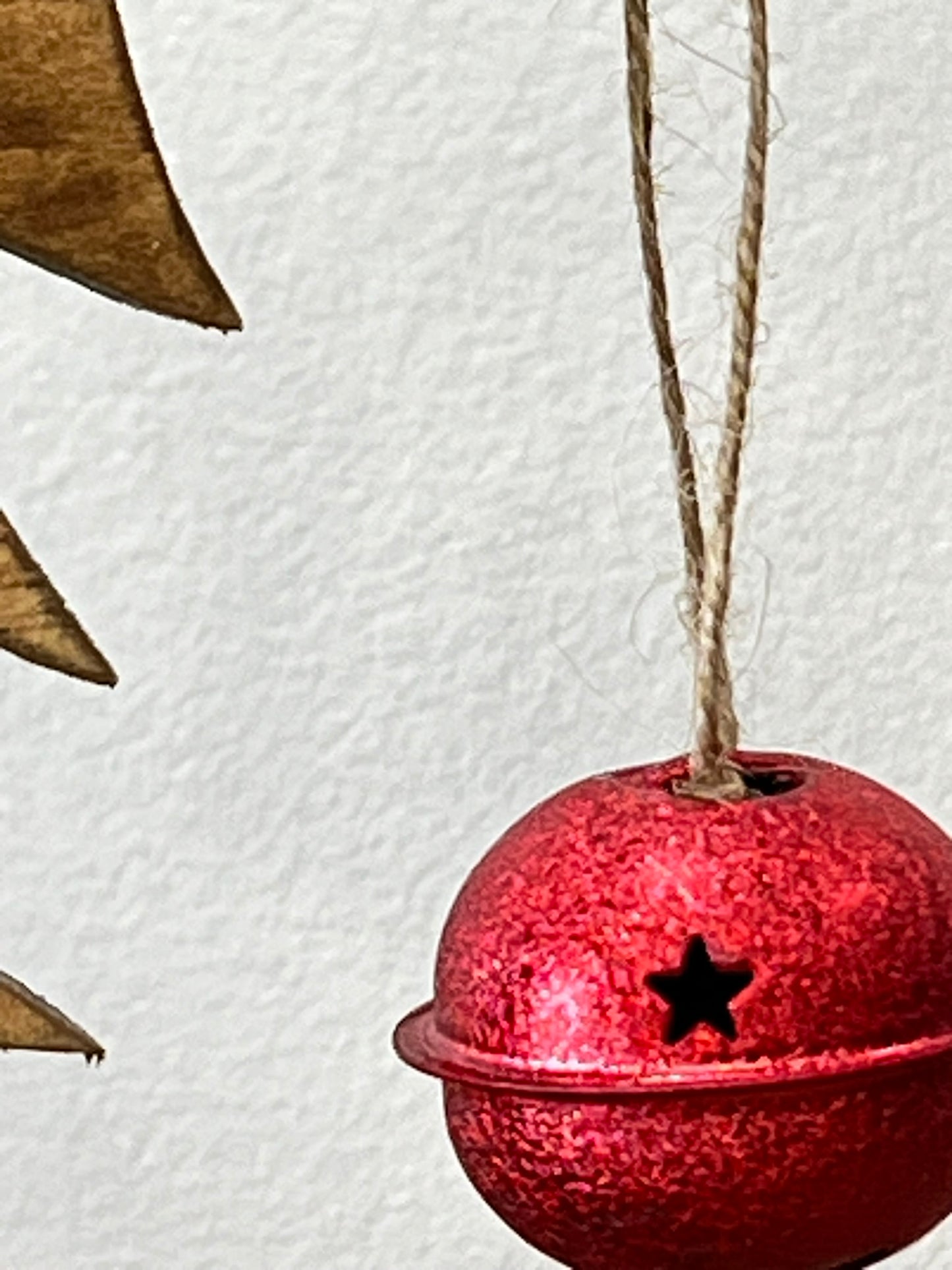 Leaning Farmhouse Style Christmas Tree with Hanging Bell