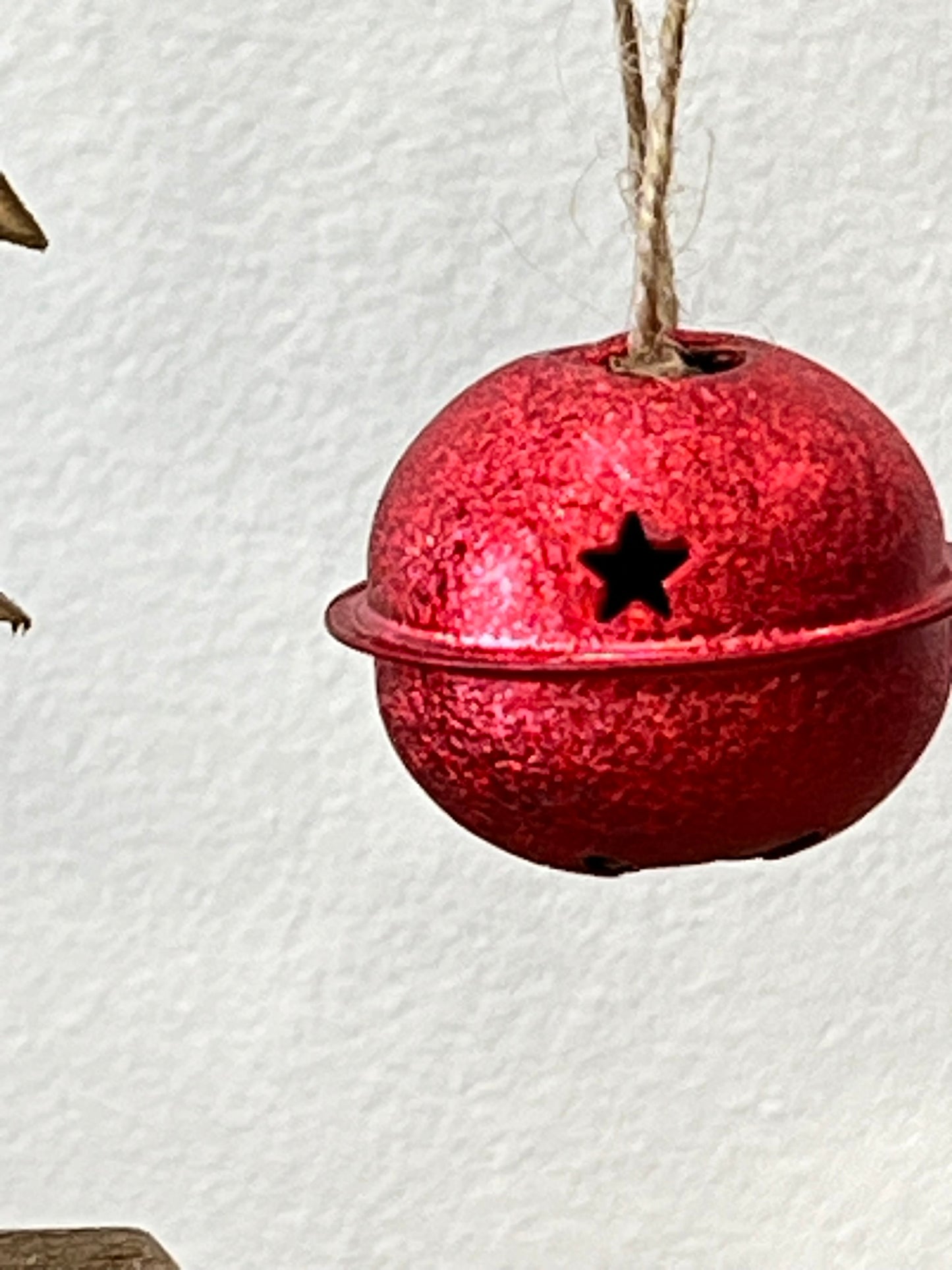 Leaning Farmhouse Style Christmas Tree with Hanging Bell