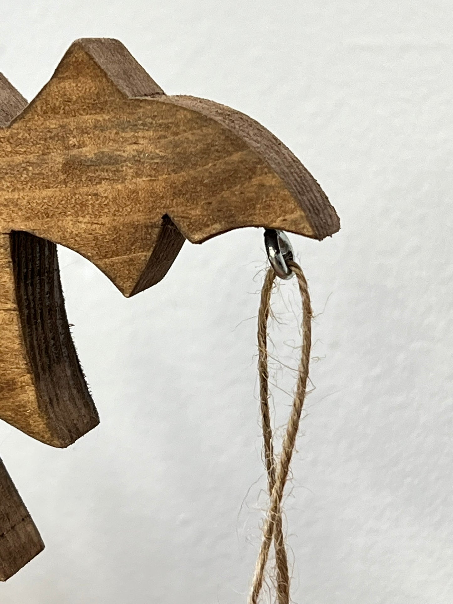 Leaning Farmhouse Style Christmas Tree with Hanging Bell