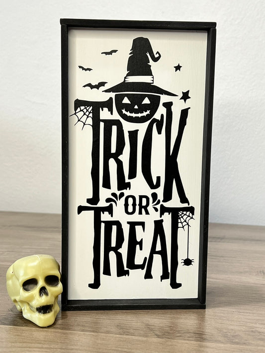 Halloween “Trick or Treat” Framed Sign