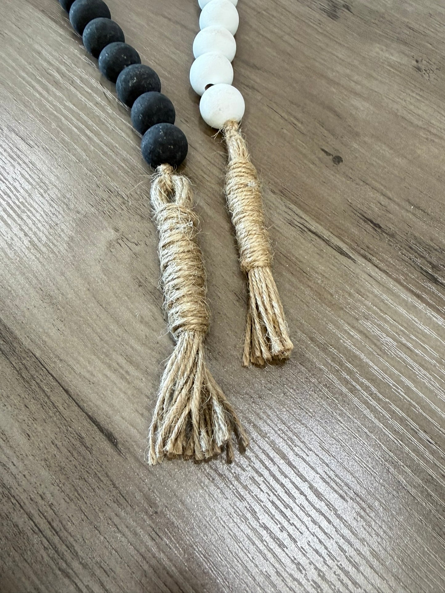 Farmhouse Style Rustic Wood Beads in Black or White