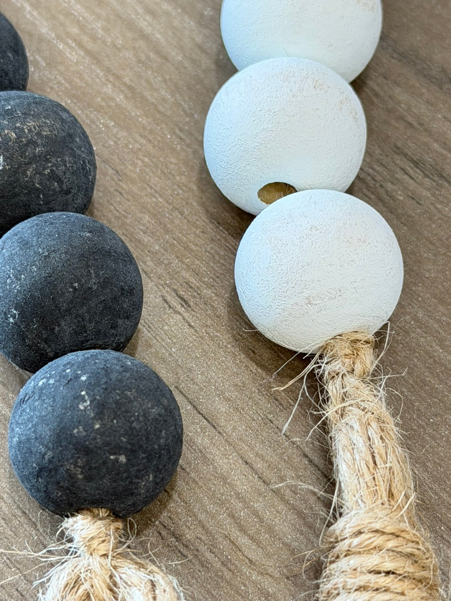 Farmhouse Style Rustic Wood Beads in Black or White