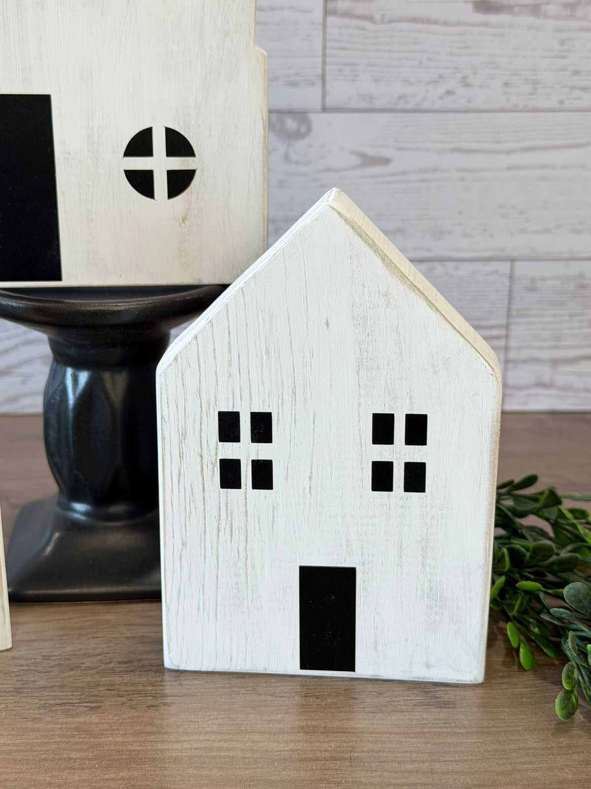 Rustic Wooden Church Village Set