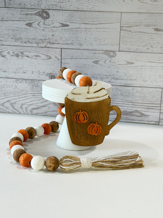 Rustic Pumpkin Spice Mug Beaded Garland
