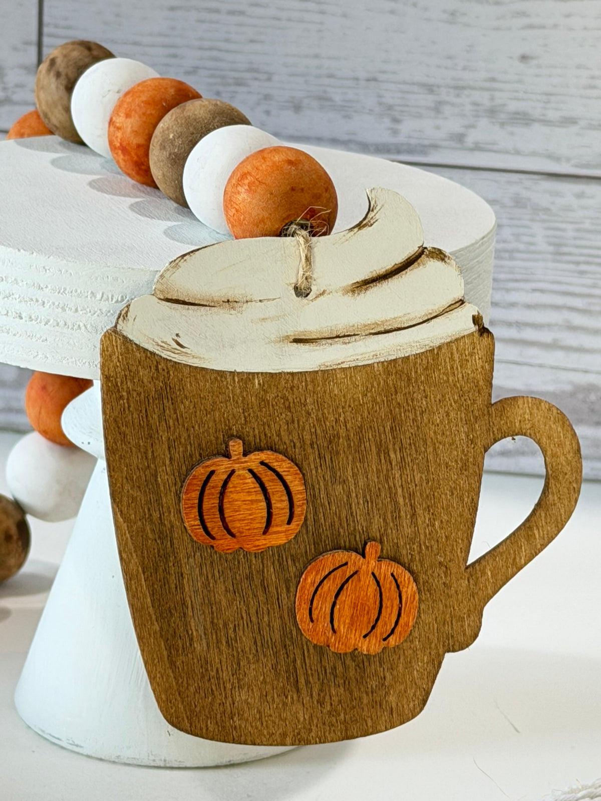 Rustic Pumpkin Spice Mug Beaded Garland